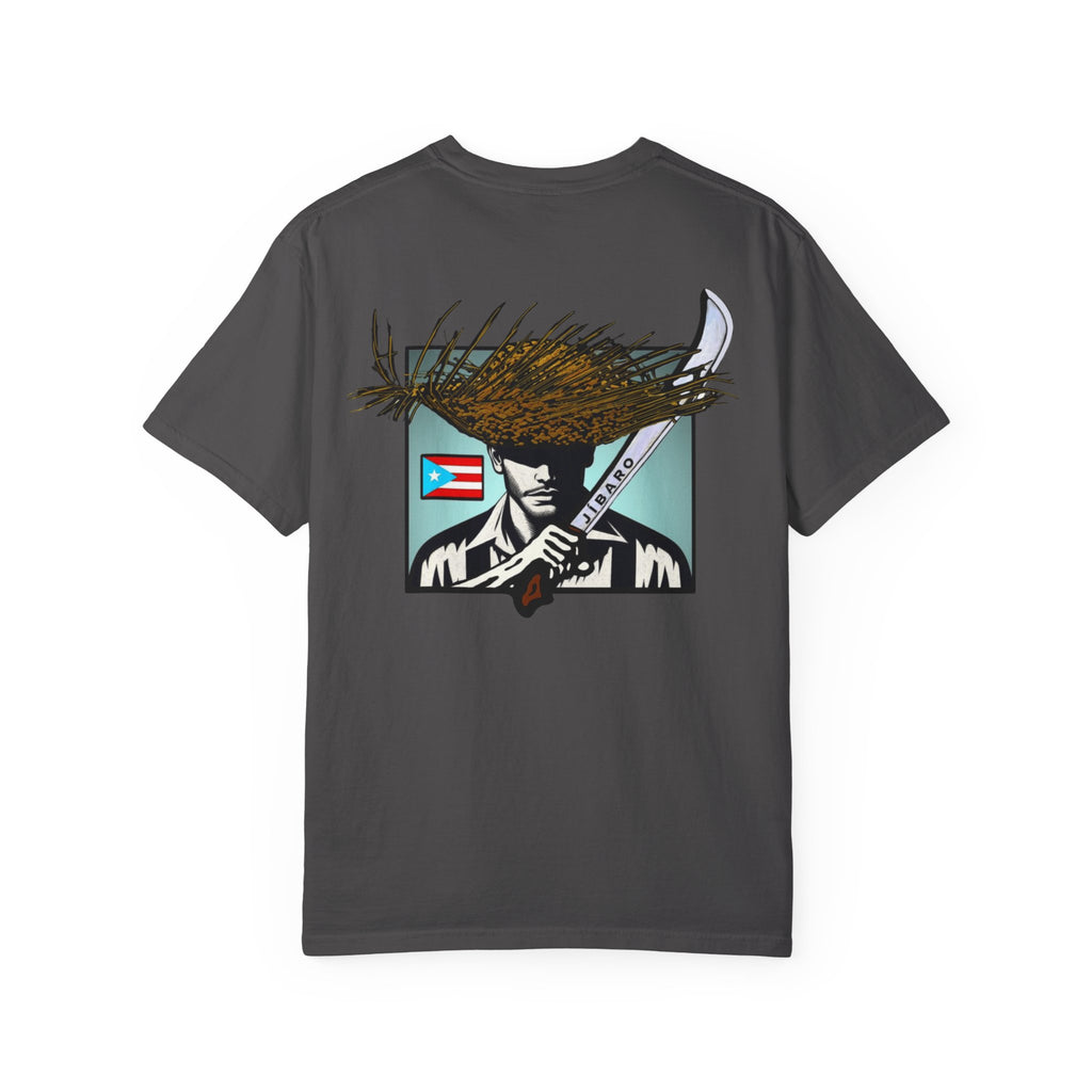 T-Shirt  "Jíbaro" Puerto Rican Heritage Tee (Back Machete  Sombrero de Paja Design) Puerto Rico’s Navidades