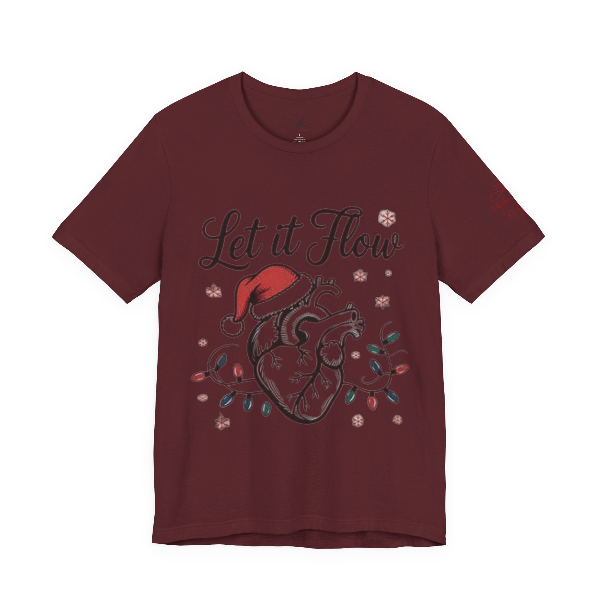 Let It Flow Heart Tee  Christmas Anatomical Heart Shirt