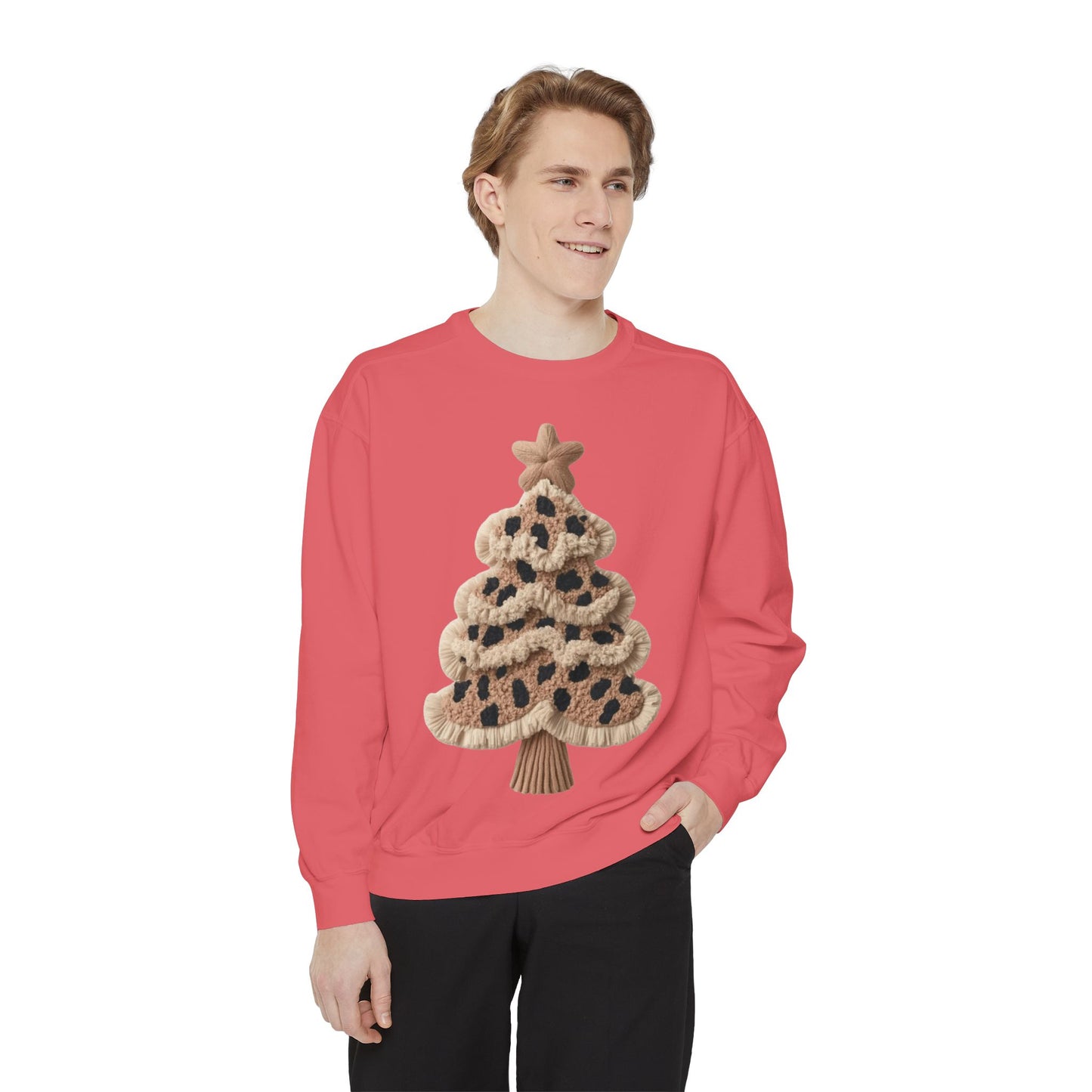 Leopard Knit Christmas Tree Sweatshirt unique festive designs and joyful
