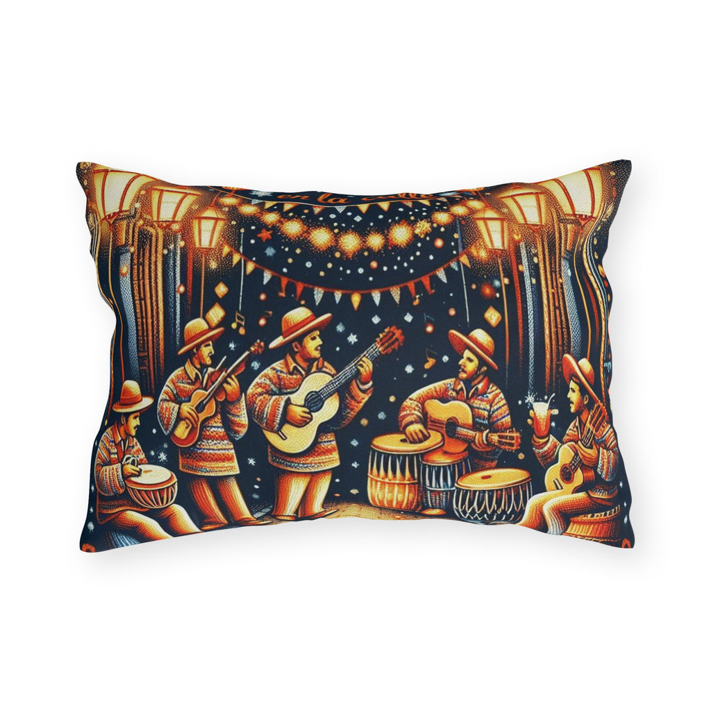 Puerto Rico Culture Pillow Outdoor Pillow  Parranda en la Calle Latin Street Music Festival Throw Pillow