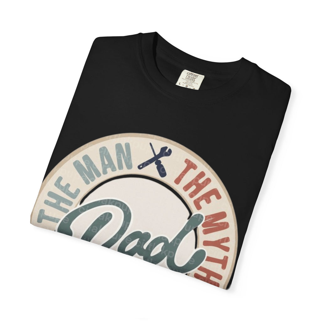 Dad Retro Badge T-Shirt — “Dad: The Man, The Myth, The Legend” Father’s Day Tee
