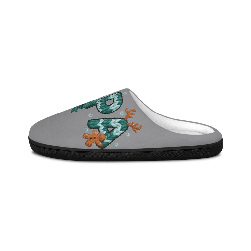 Papa Chritsmas Indoor Slippers  'Dad' Cozy House Slides Cozy Christmas Slippers