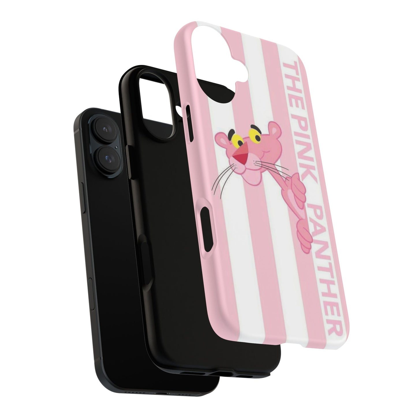 Pink Panther Tough Case Retro Striped Phone Case with "The Pink Panther" Design