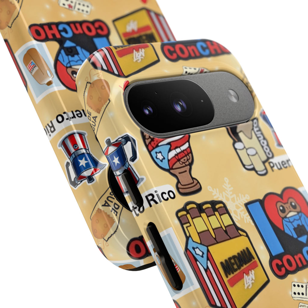 Puerto Rico Sticker Collage Tough Case  ‘I  Concho’ Pattern Phone Case