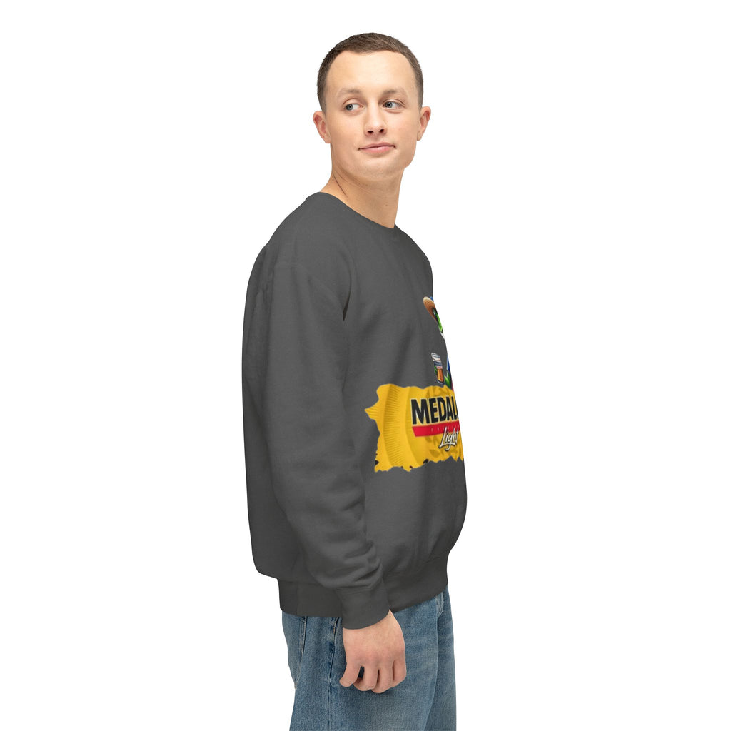 Medalla Light Puerto Rico Sweatshirt Coqui Boricua flag  Beer Pack Graphic Puerto Rico Navidades