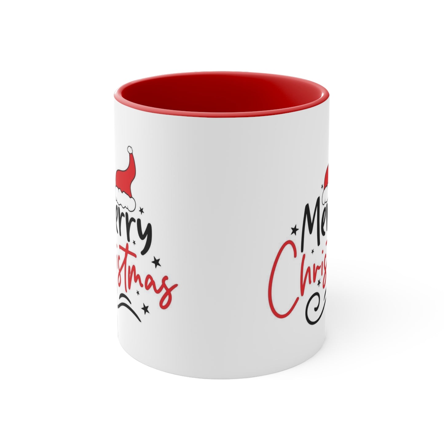 Merry Christmas Accent Mug - Festive Holiday Coffee Cup