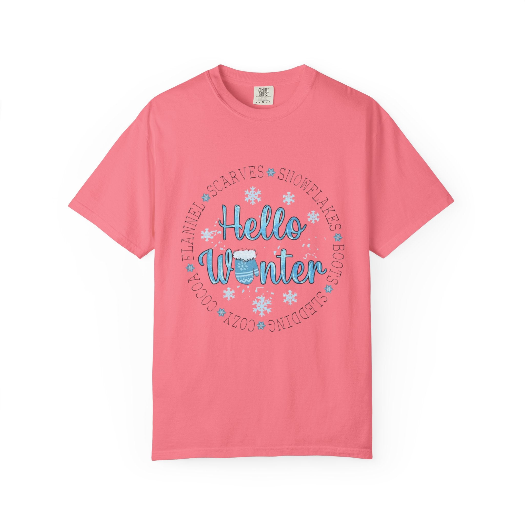 Hello Winter T‑Shirt  Cozy Snowflake Holiday Tee Christmas T-Shirts and Sweatshirts Collection