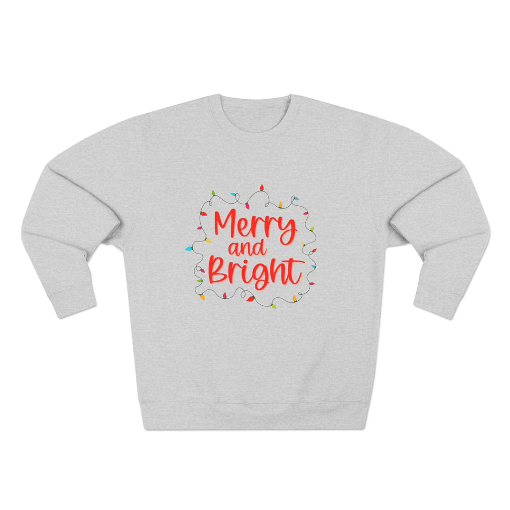 Christmas T-Shirts & Sweatshirts | Holiday Graphic Tees & Cozy Festive Wear Merry and Bright Crewneck Sweatshirt