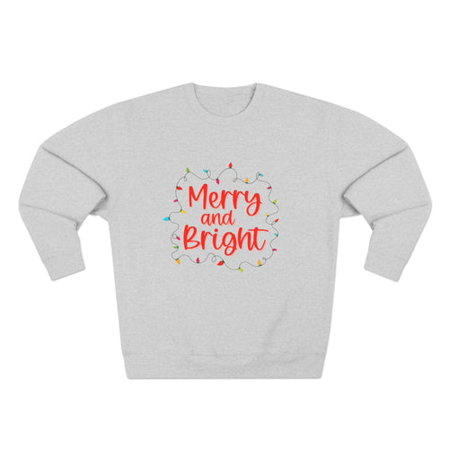 Christmas T-Shirts & Sweatshirts | Holiday Graphic Tees & Cozy Festive Wear Merry and Bright Crewneck Sweatshirt
