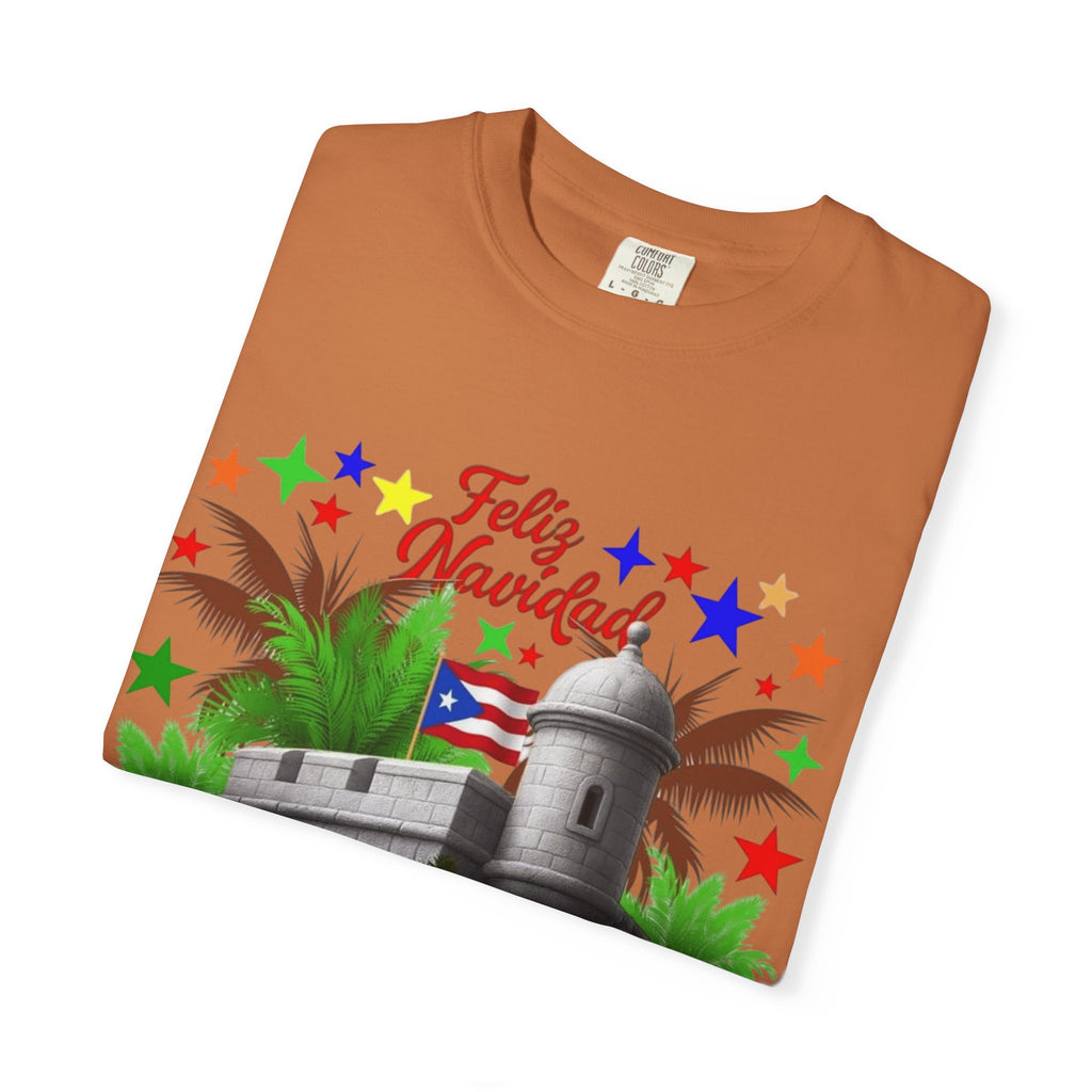 Feliz Navidad Puerto Rico T-Shirt  Castillo & Coquí Holiday Tee Puerto Rico Navidades