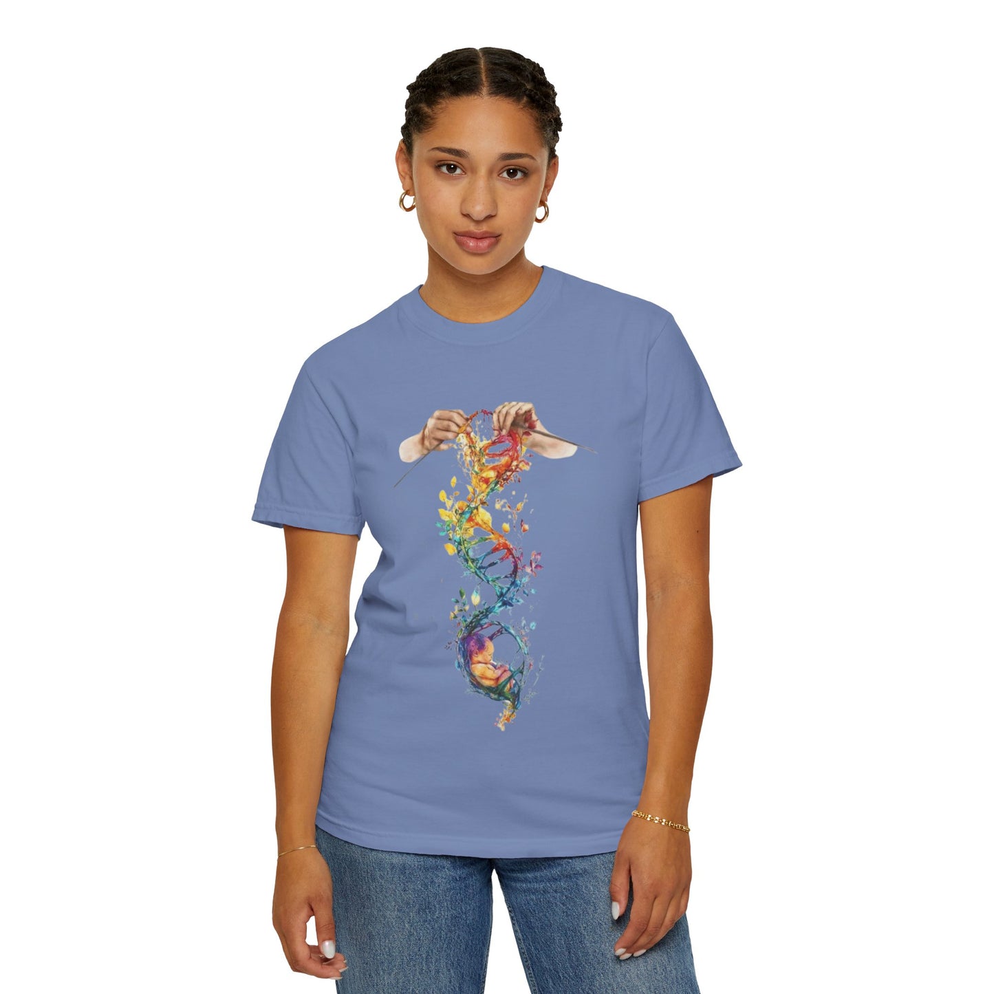 👚 Soft. Stylish. Mom-approved. Order now and gift her something she'll actually wear! Colorful DNA Art Unisex T-shirt, Science Tee, Creative Garment, Gift for Scientists,