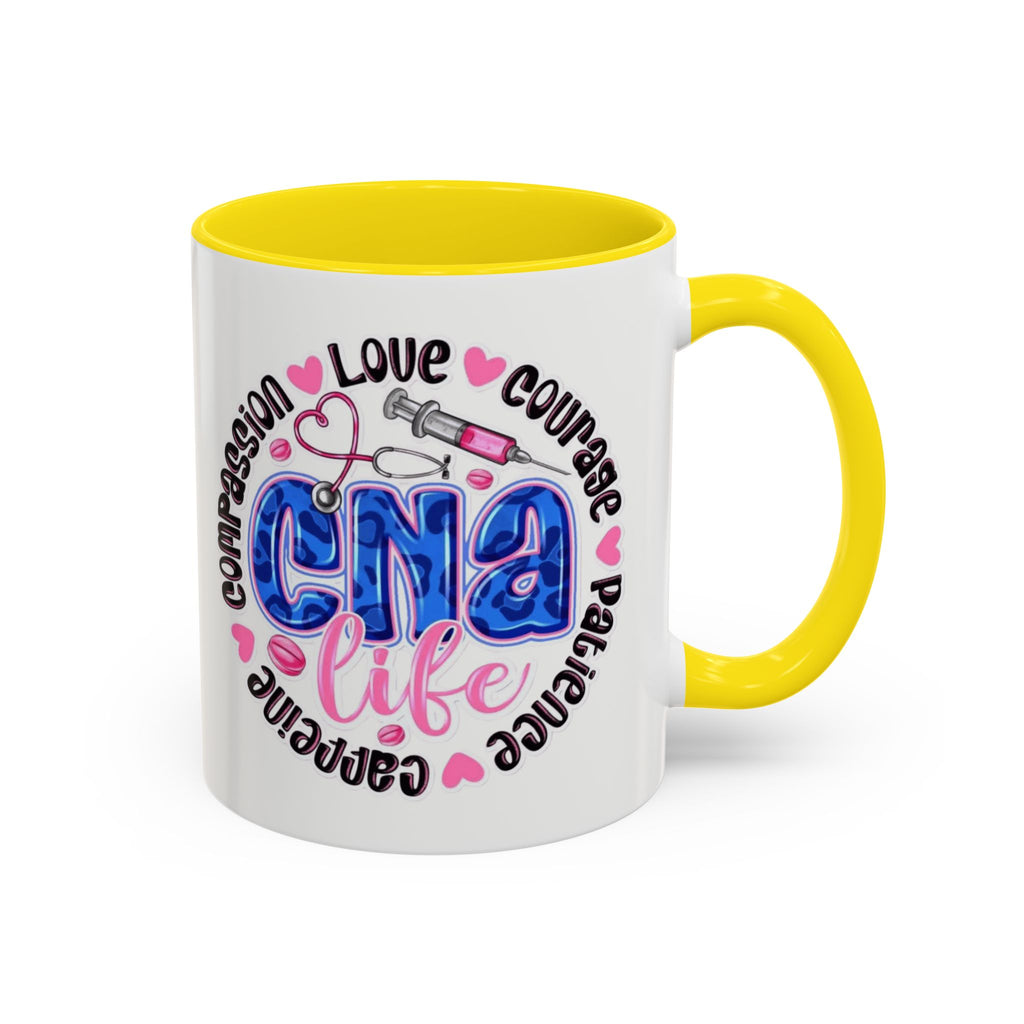 CNA Life Coffee Mug — Compassion, Courage & Patience Accent Mug (11/15oz) Medical Christmas Mug
