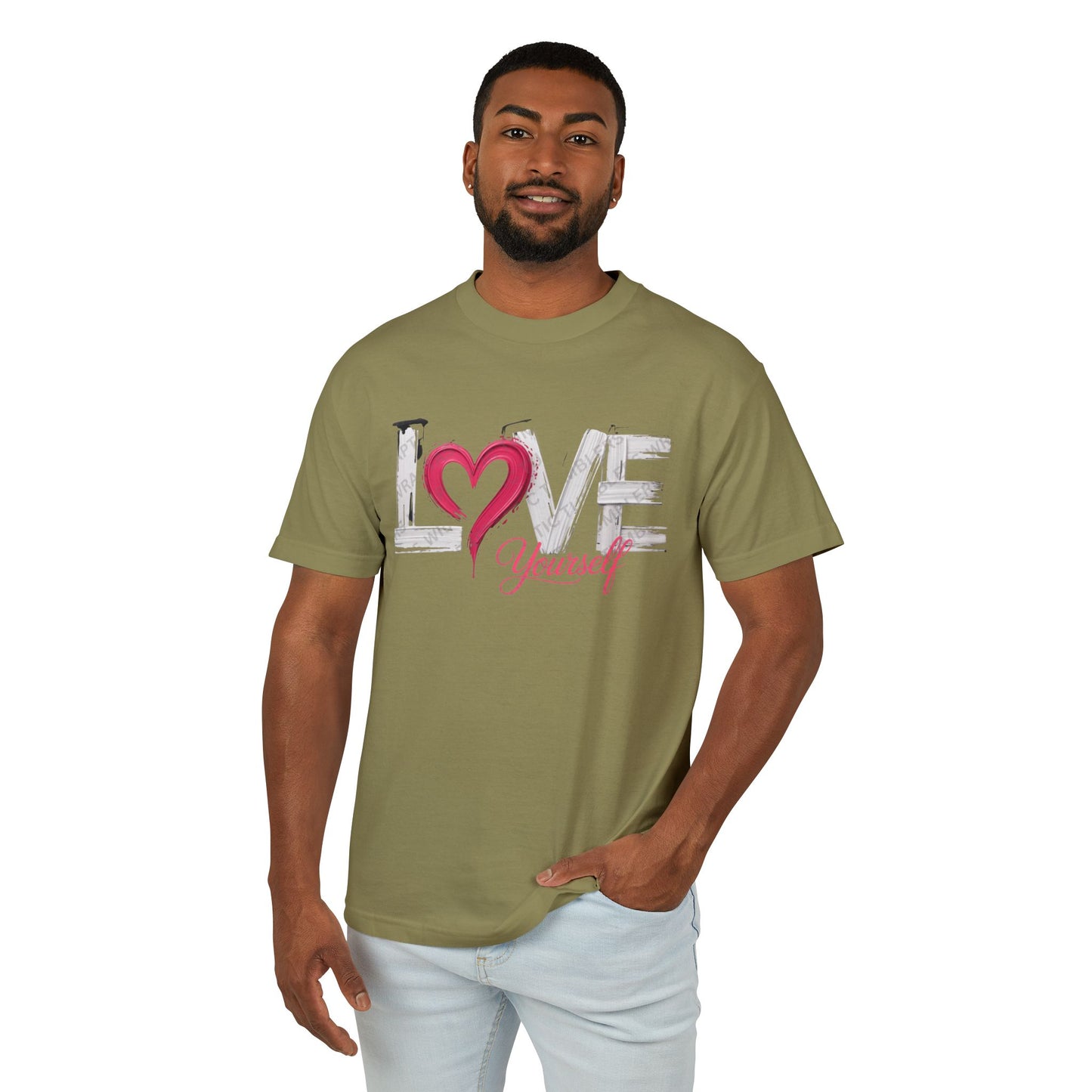 Love Yourself Graphic Tee  Heart Typography Self-Love Shirt