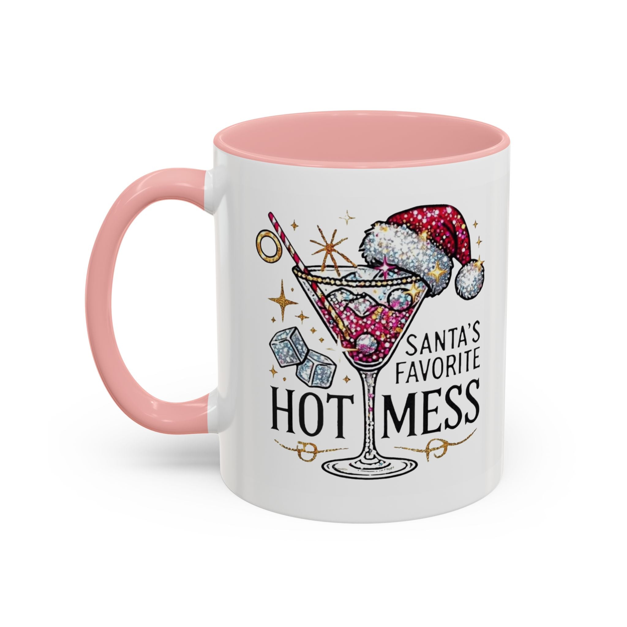 Accent Coffee Mug - "Santa's Favorite Hot Mess" Holiday Cocktail Mug (11/15 oz)