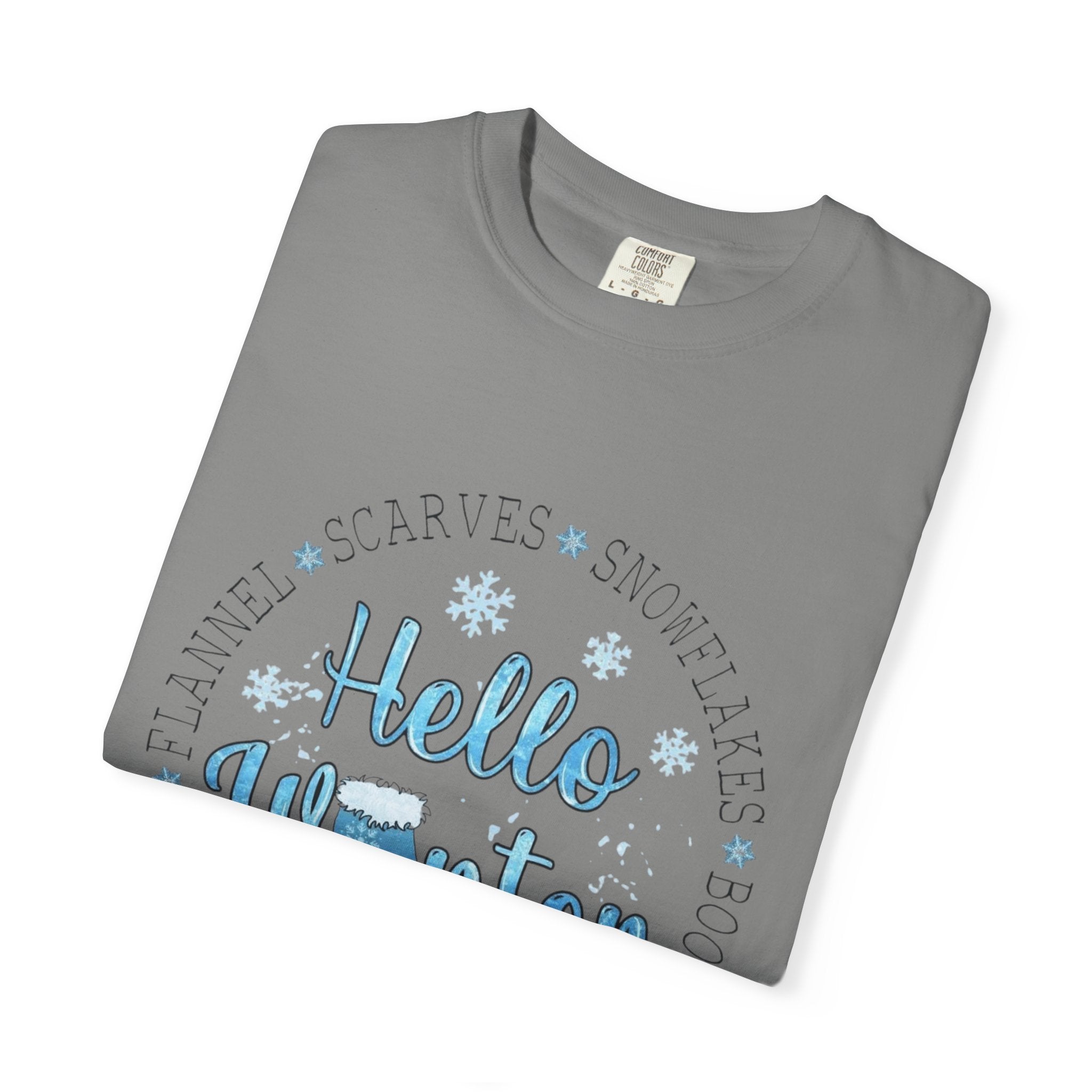 Hello Winter T‑Shirt  Cozy Snowflake Holiday Tee Christmas T-Shirts and Sweatshirts Collection