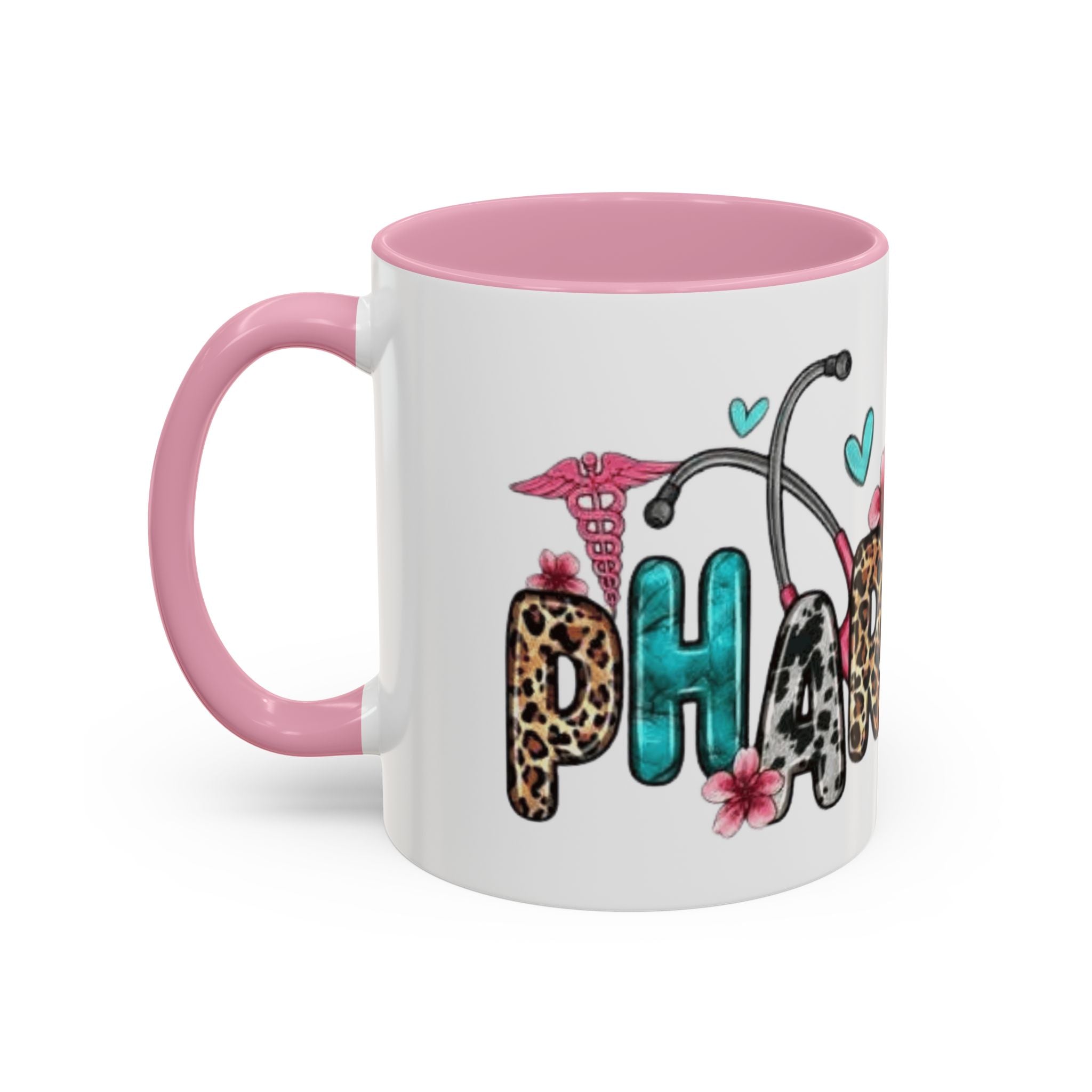 Pharmacy Nurse Coffee Mug — Cute Leopard & Teal Medical Design (11oz/15oz)Christmas mug for all healthcare heroes