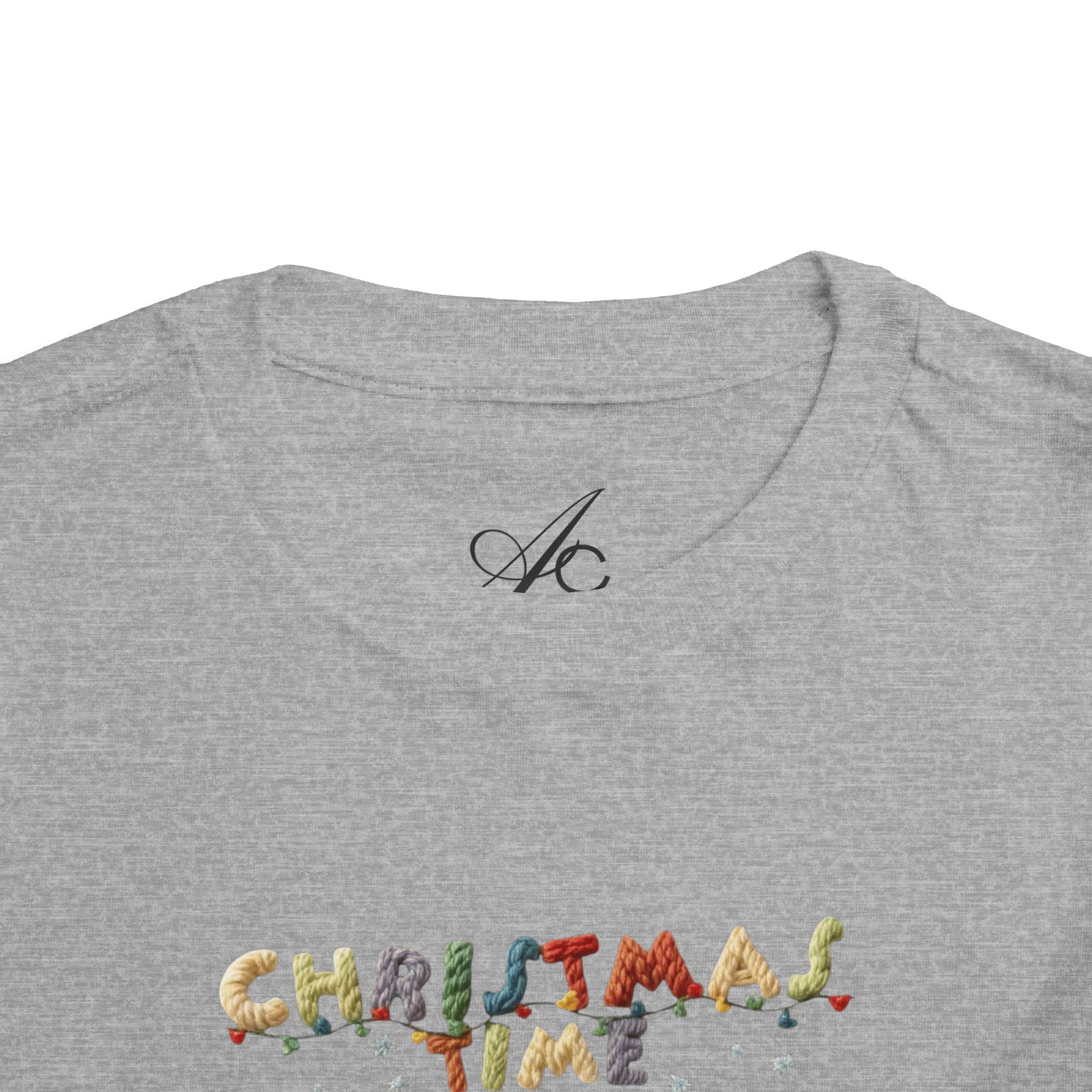 Christmas Time Toddler Tee  Cute Holiday Toy & Santa Print