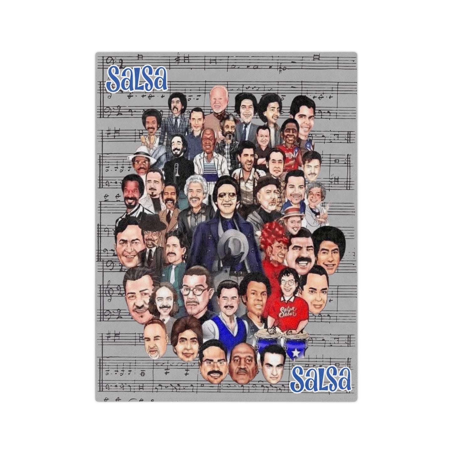 Wrap Yourself in Rhythm & Sabor Salsa Music Velveteen Microfiber Blanket | Cozy Throw for Music Lovers, Home Decor, Gifts, Jazz Nights, Chill Vibes
