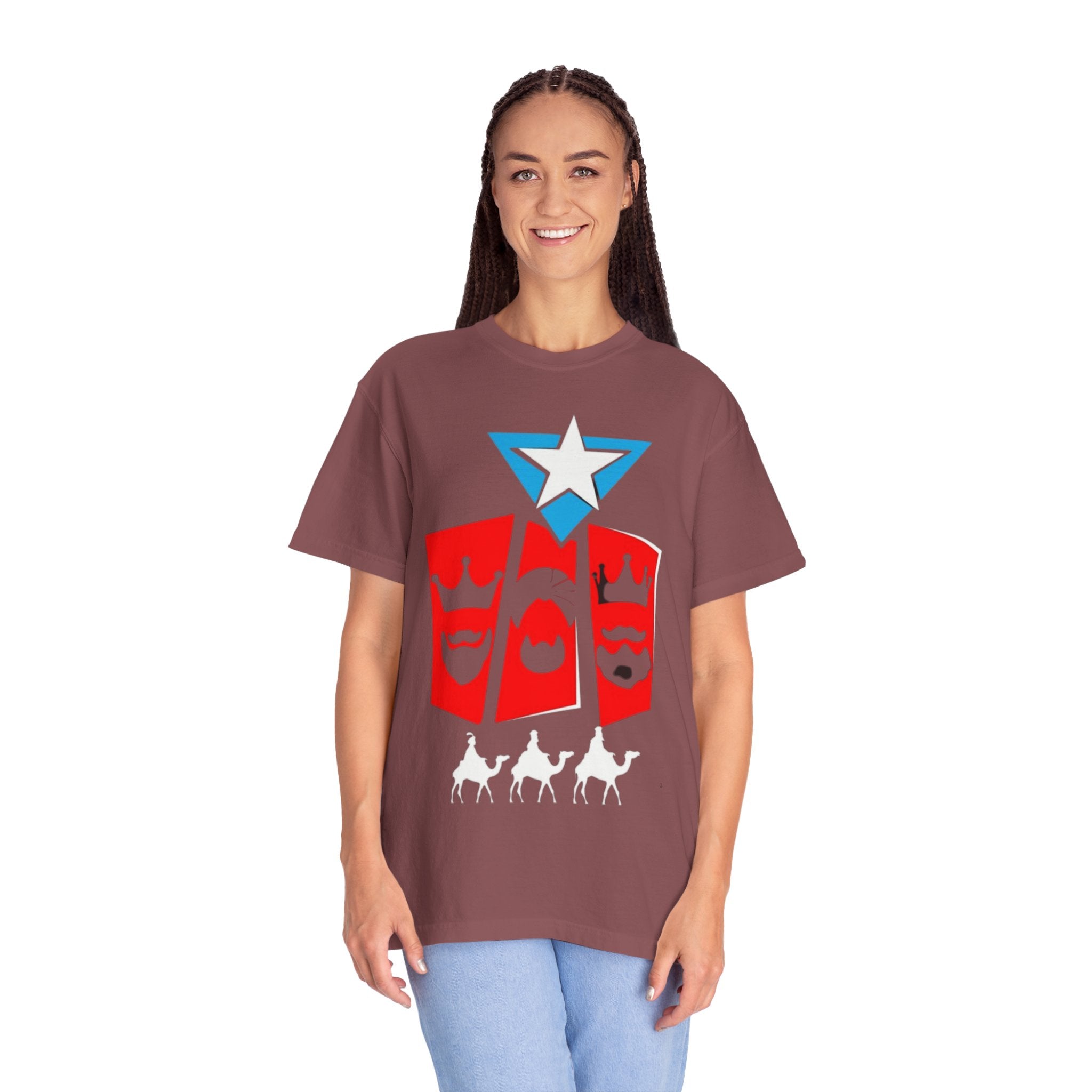The Three Kings T-Shirt — Puerto Rican Three Kings Graphic Tee (Star & Crown Silhouettes)