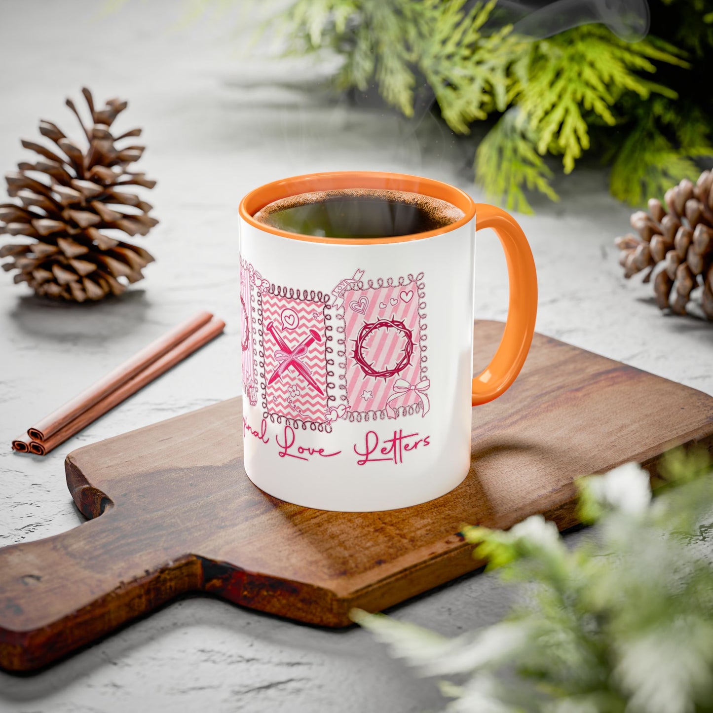 Love Letters XOXO Ceramic Mug — Colorful 11oz & 15oz Coffee Cup