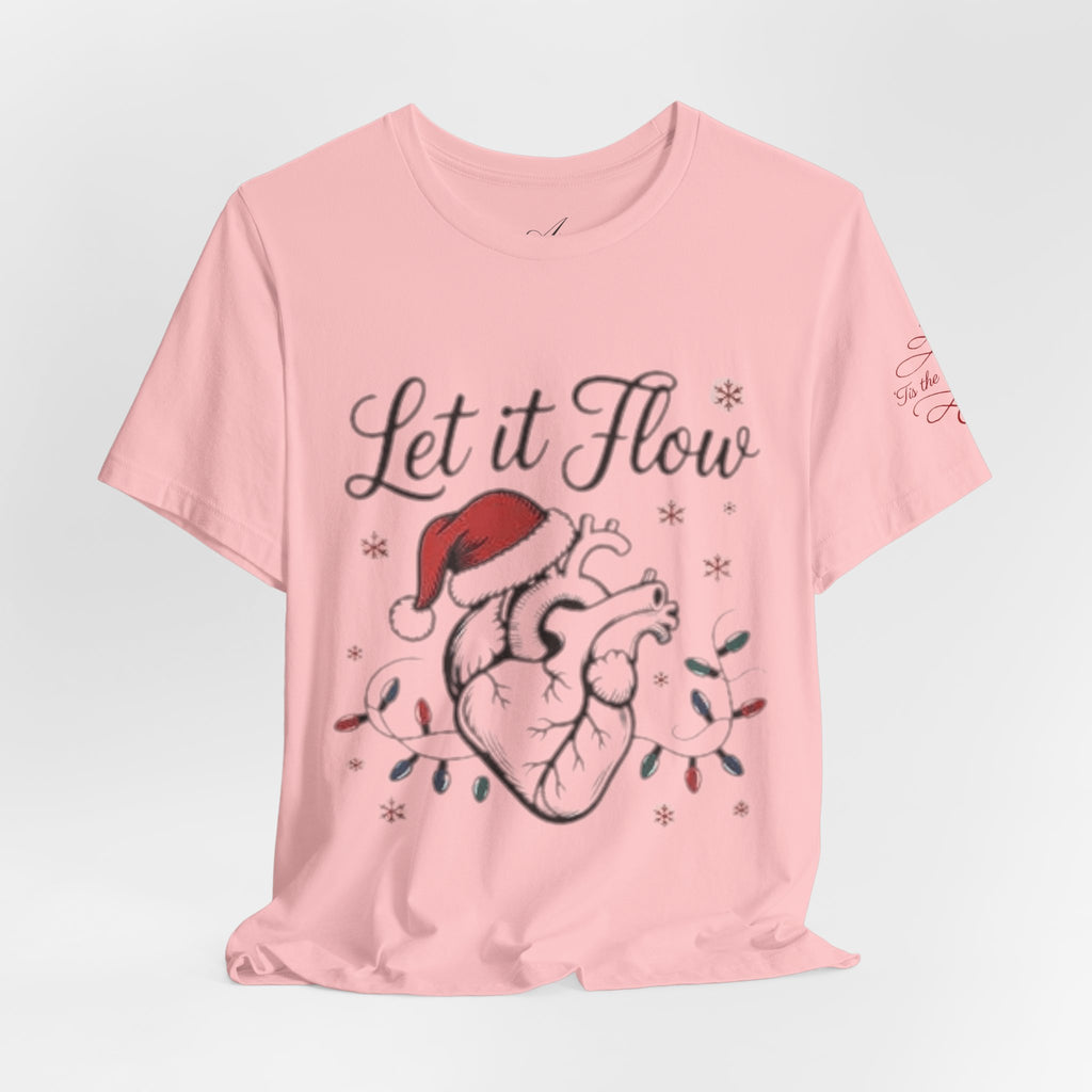 Let It Flow Heart Tee  Christmas Anatomical Heart Shirt