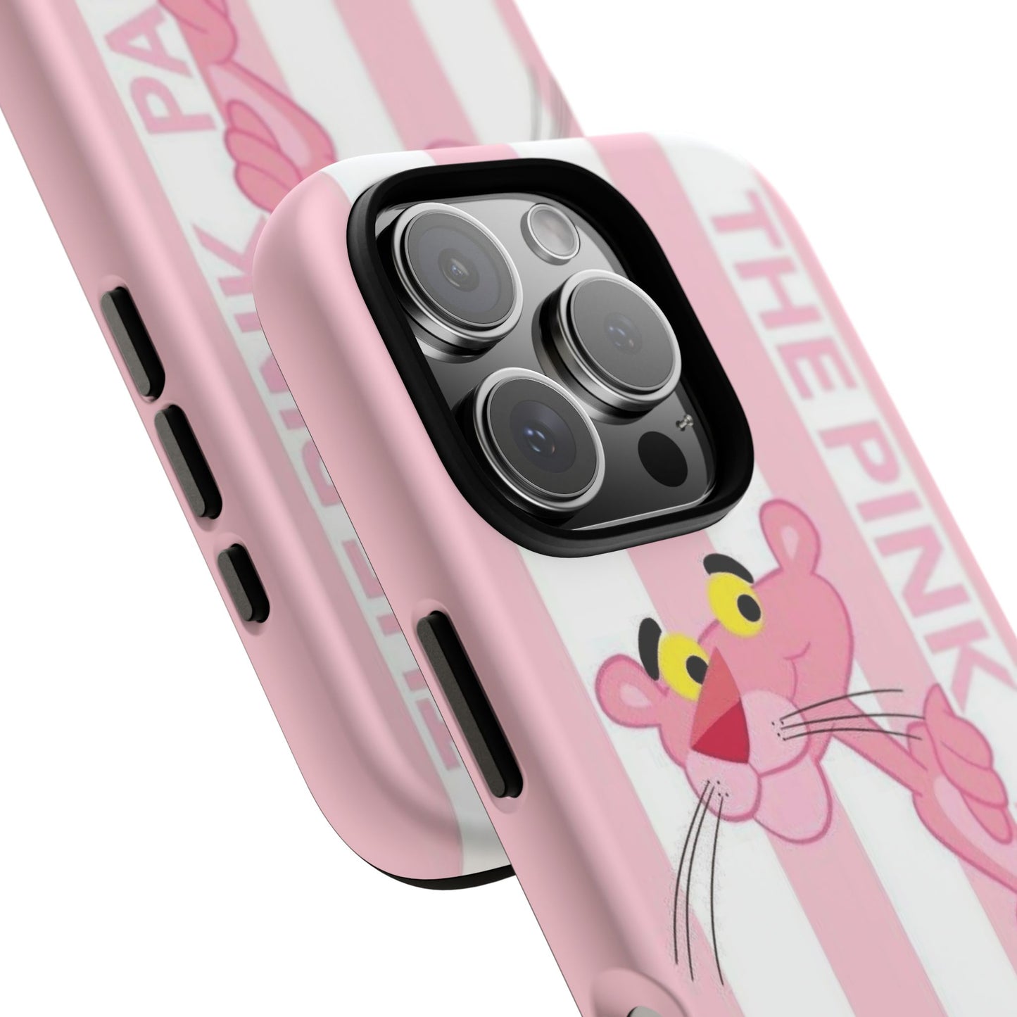 Pink Panther Tough Case Retro Striped Phone Case with "The Pink Panther" Design
