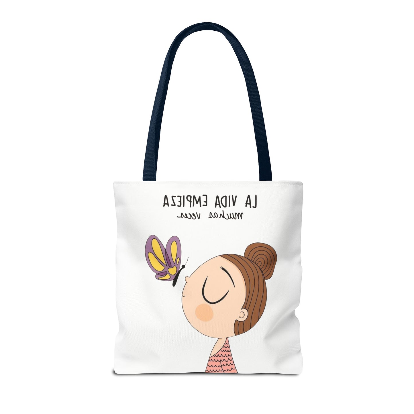 Lleva inspiración contigo a donde vayas, Eco-Friendly Carryall, Motivational Gift, Cute Reusable Shopper, Butterfly Design, Brighten Your Day