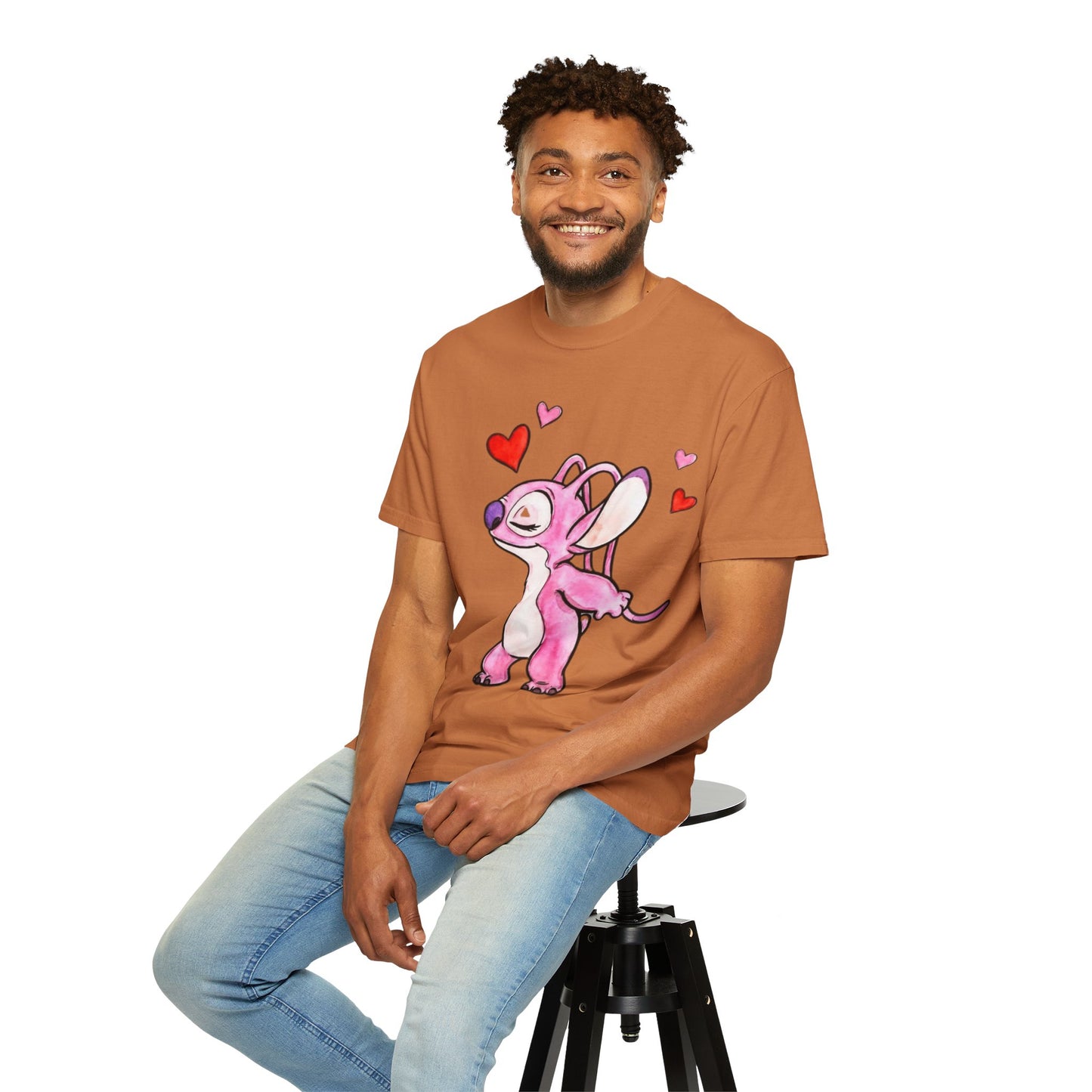 T-Shirt — Cute Pink Cartoon Creature with Hearts | Valentine’s Gift Tee