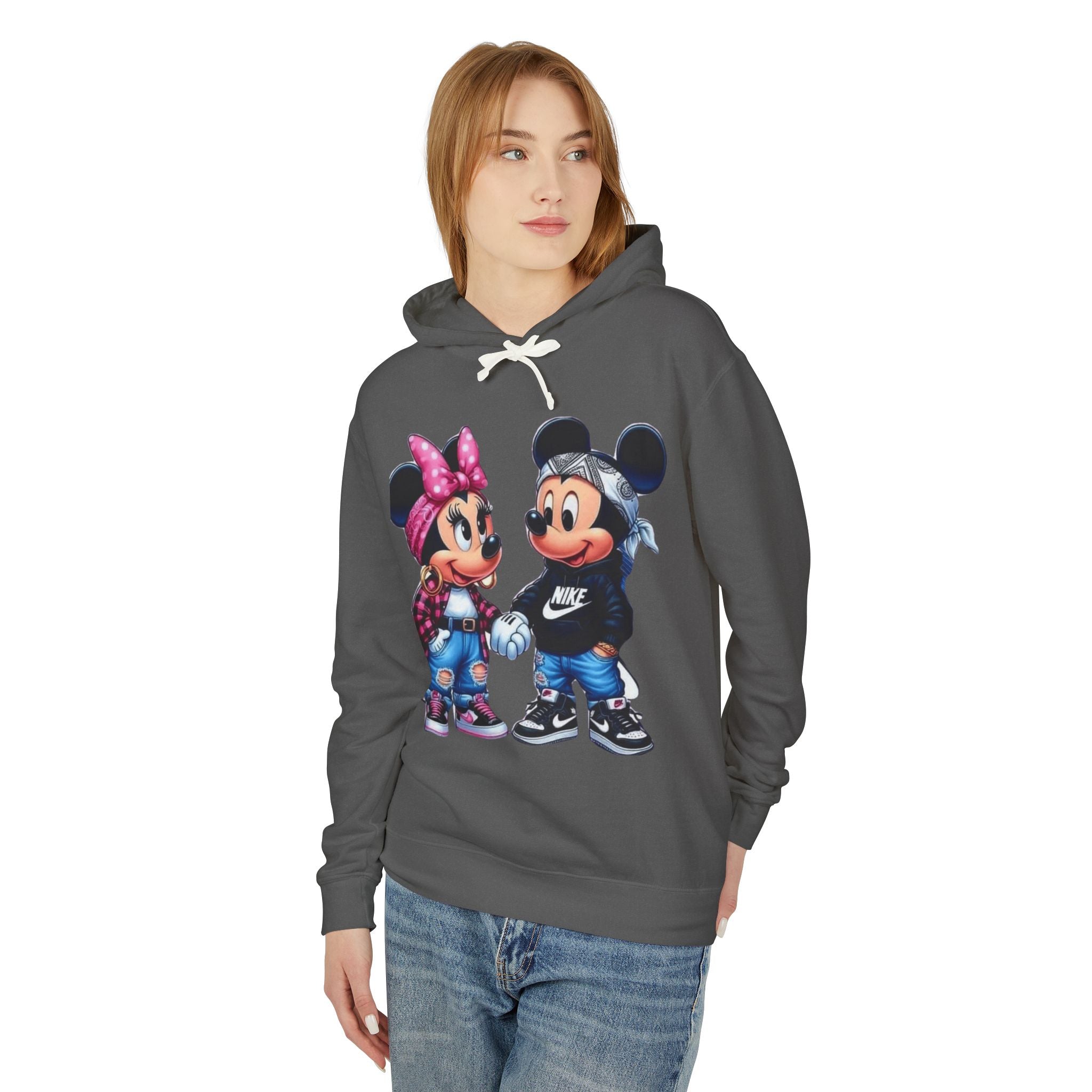 Valentine Cartoon Couple Hoodie  Cute Mickey & Minnie Style Graphic