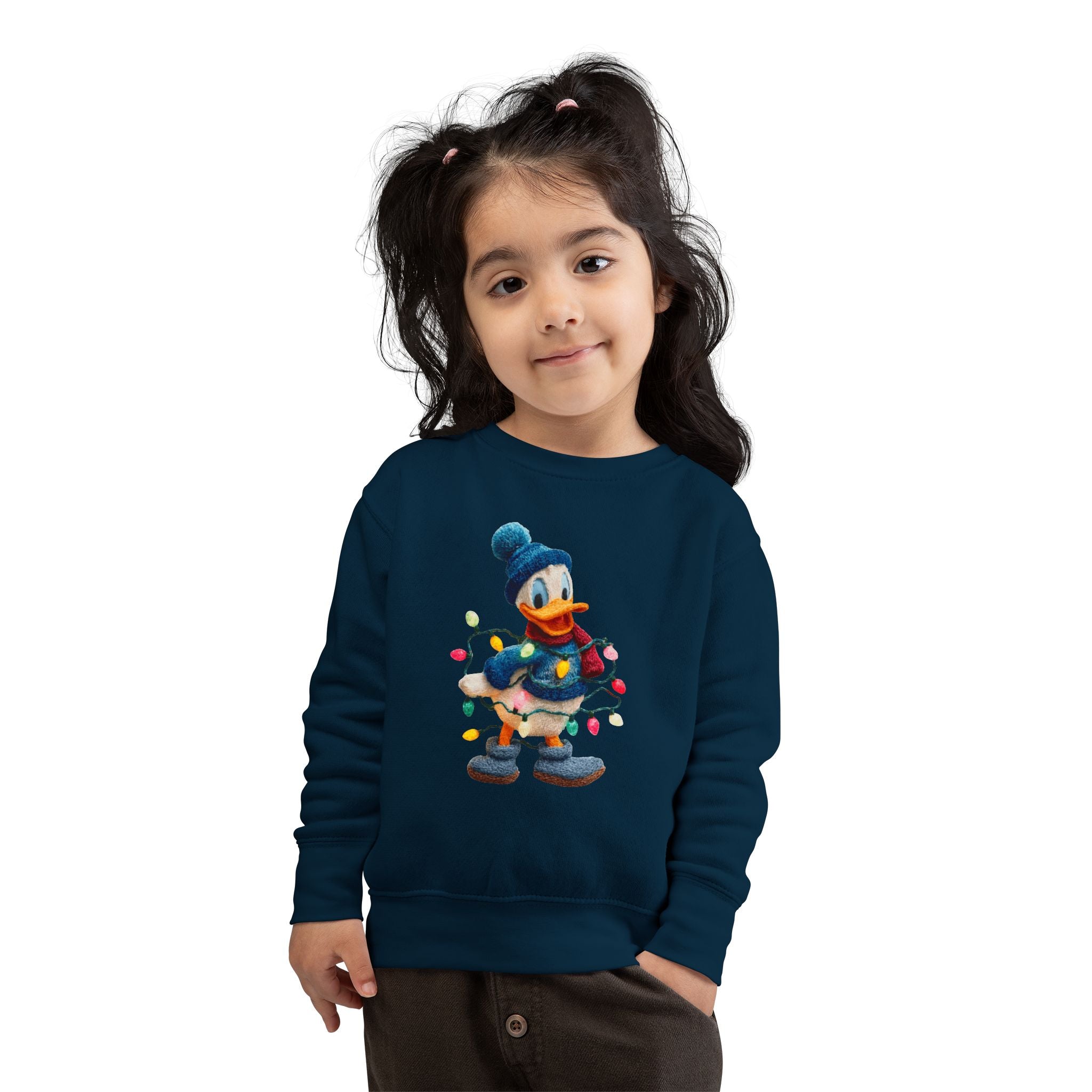 Toddler Sweatshirt  Festive Donald Duck Holiday Lights Pullover