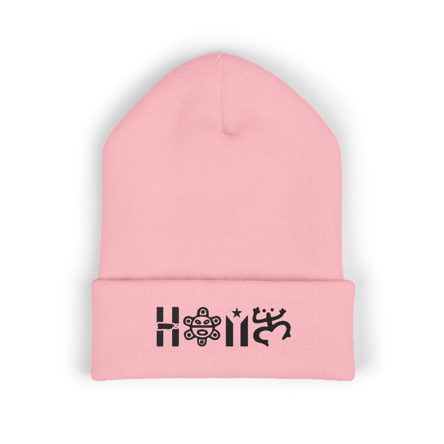 Embroidered 'Holi' Symbol Knit Hat Puerto Rico Beanie Hat – Boricua Pride Cuffed Winter Hat