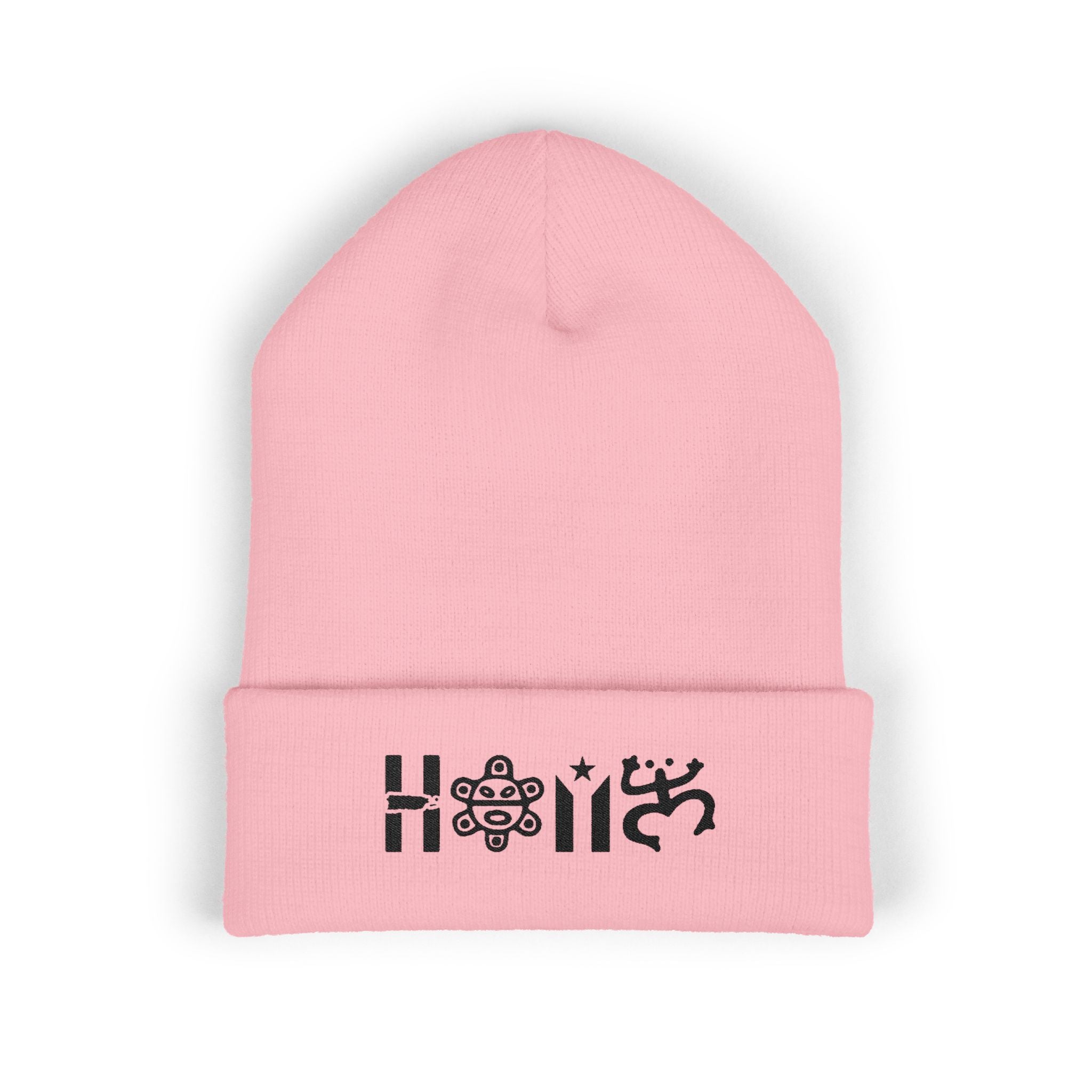 Embroidered 'Holi' Symbol Knit Hat Puerto Rico Beanie Hat – Boricua Pride Cuffed Winter Hat