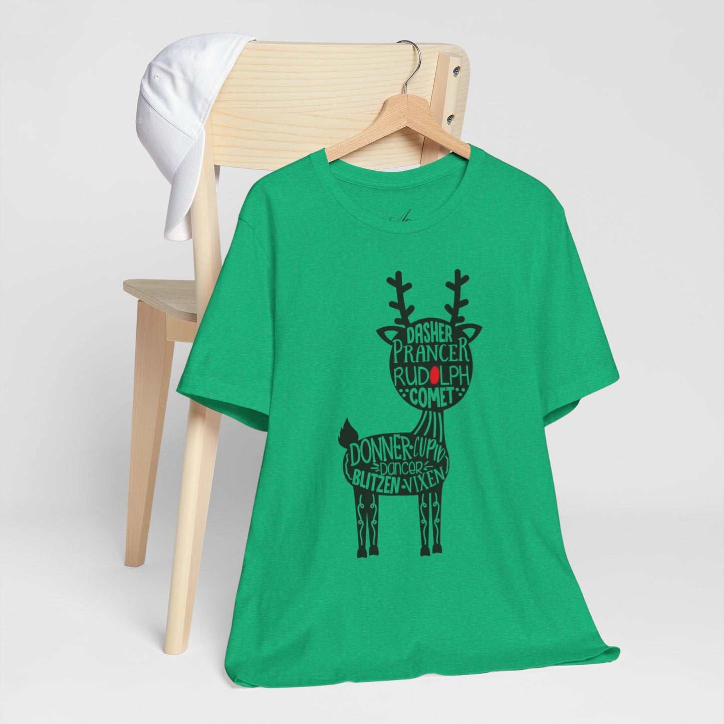 Christmas Reindeer Graphic Tee - Unisex Jersey Short Sleeve Shirt