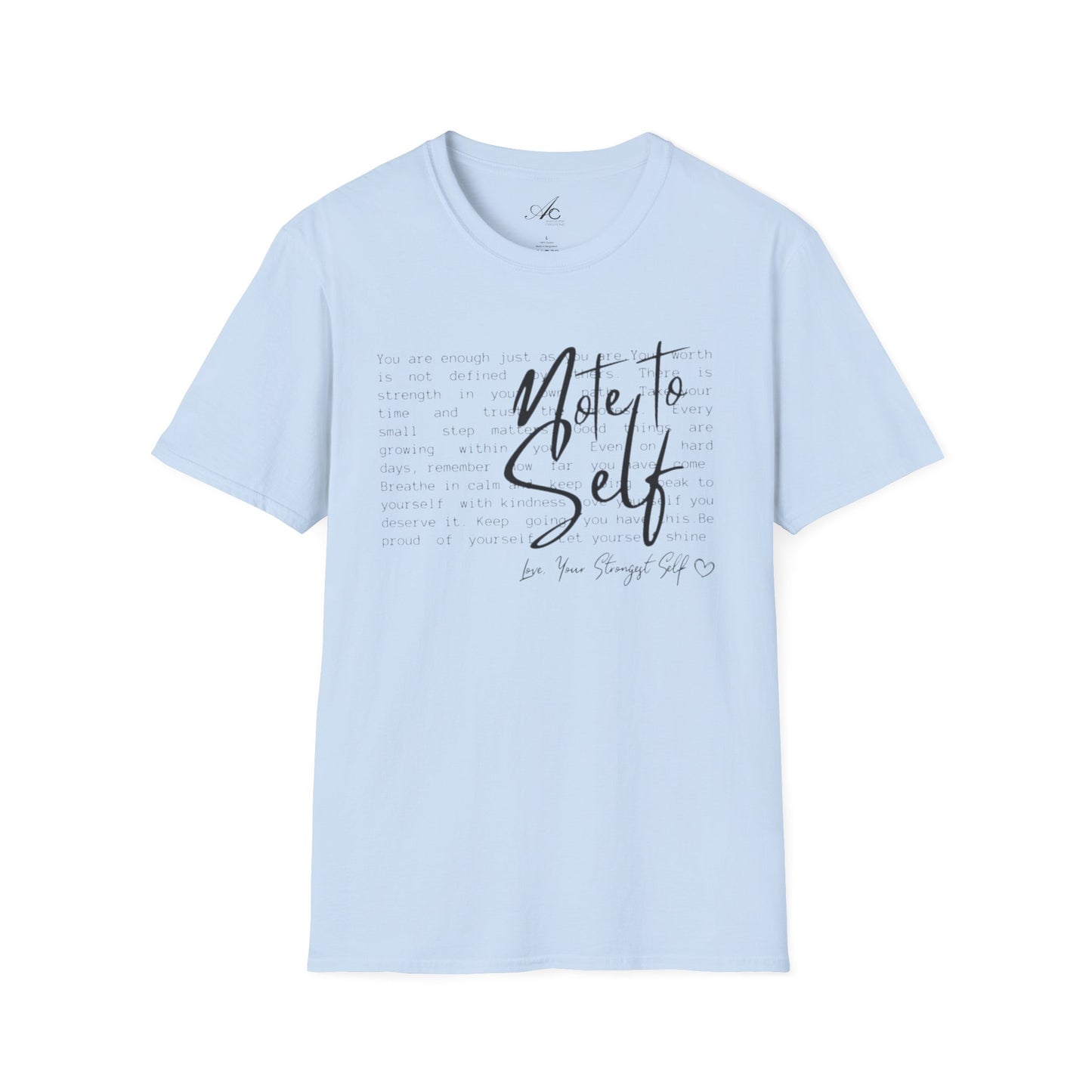 Note to Self T‑Shirt  Minimal Script Inspirational Tee