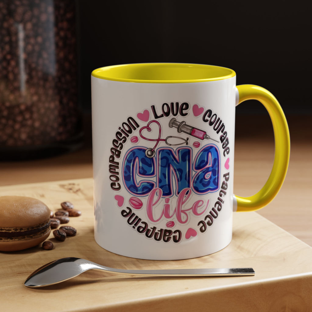 CNA Life Coffee Mug — Compassion, Courage & Patience Accent Mug (11/15oz) Medical Christmas Mug
