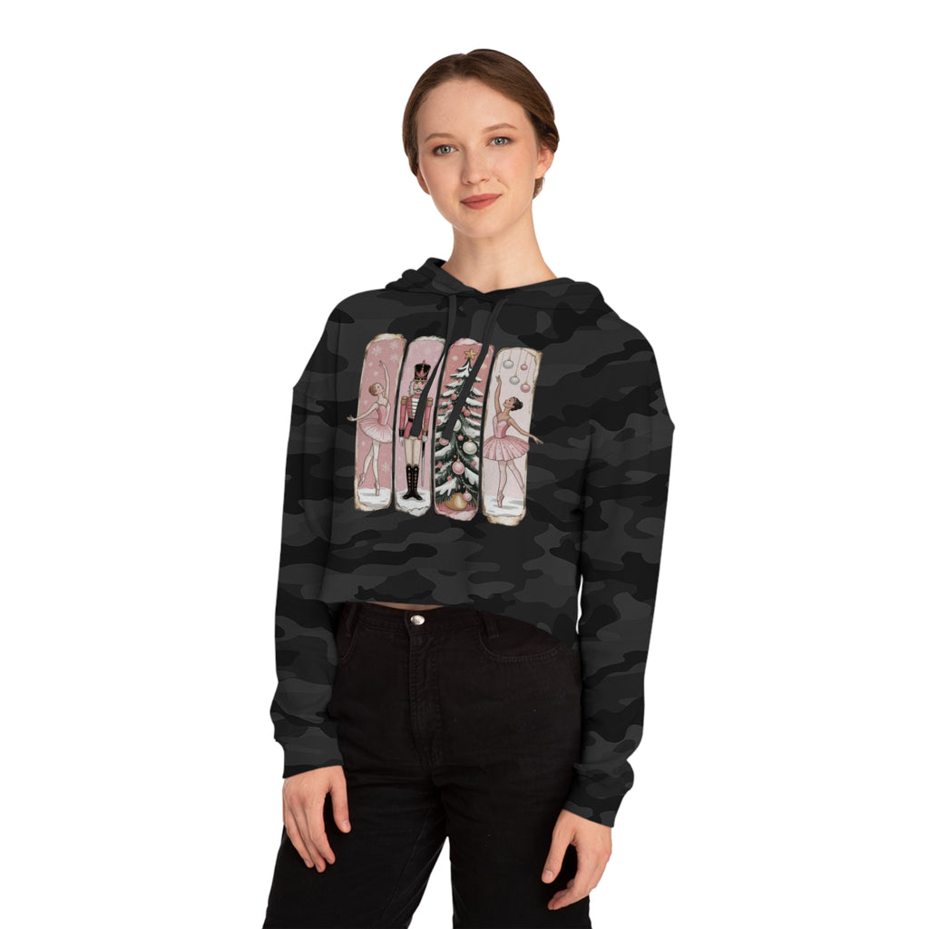 Nutcracker Ballerina Cropped Hoodie  Holiday Dance Sweater Cartoon Christmas T-shirts and Sweaters