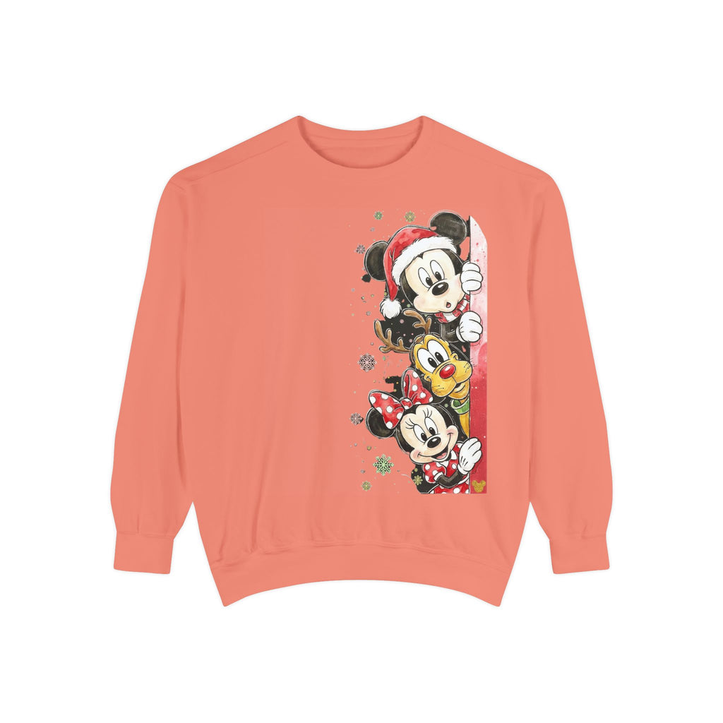 Christmas Disney Characters Sweatshirt  Mickey, Minnie & Pluto Holiday Crew Cartoon Christmas T-shirts and Sweaters