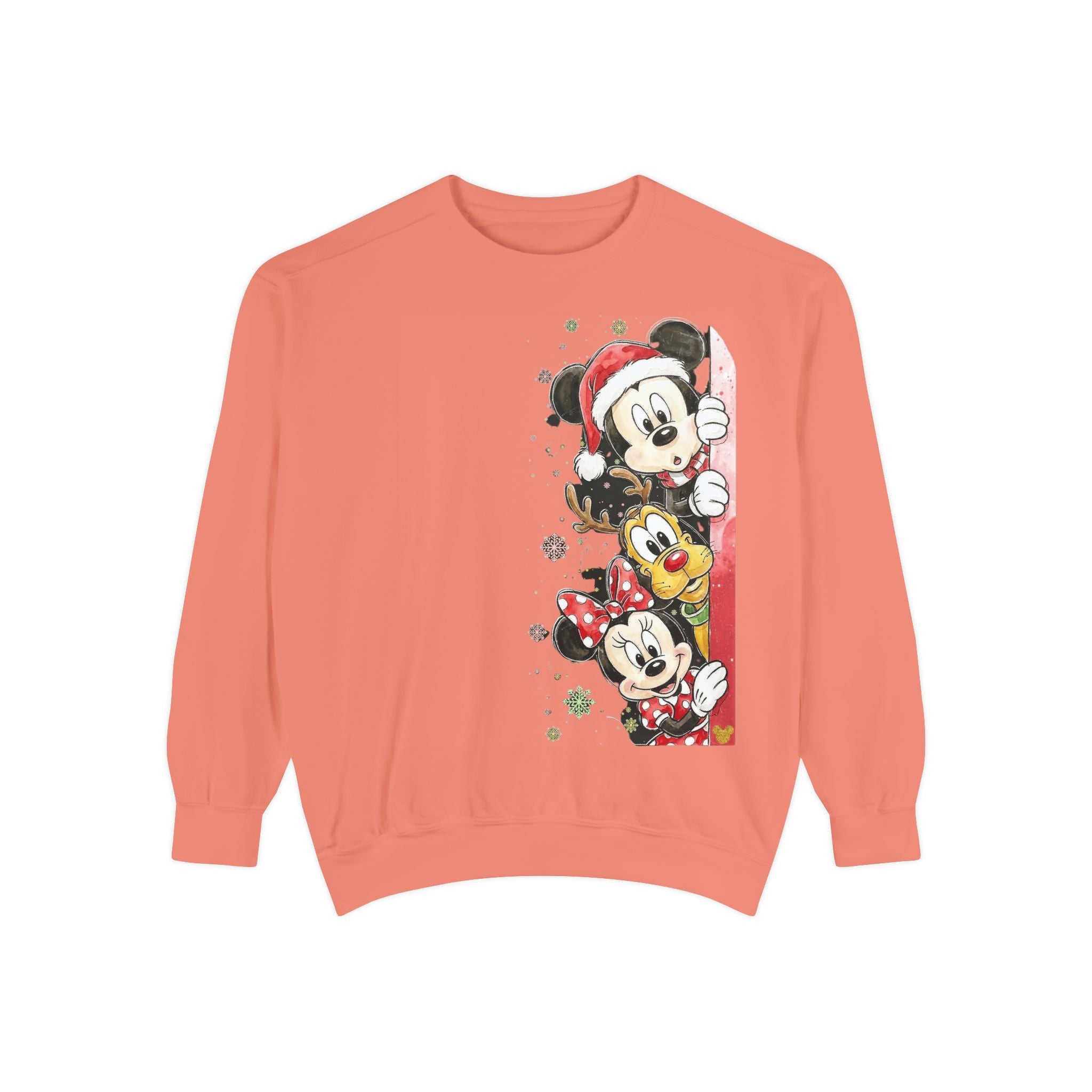 Christmas Disney Characters Sweatshirt  Mickey, Minnie & Pluto Holiday Crew Cartoon Christmas T-shirts and Sweaters