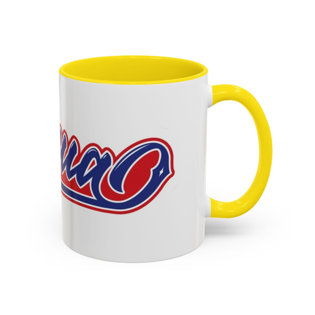 Puerto Rico Script Accent Coffee Mug — Retro Red & Blue 'Boricua' Design (11/15oz)