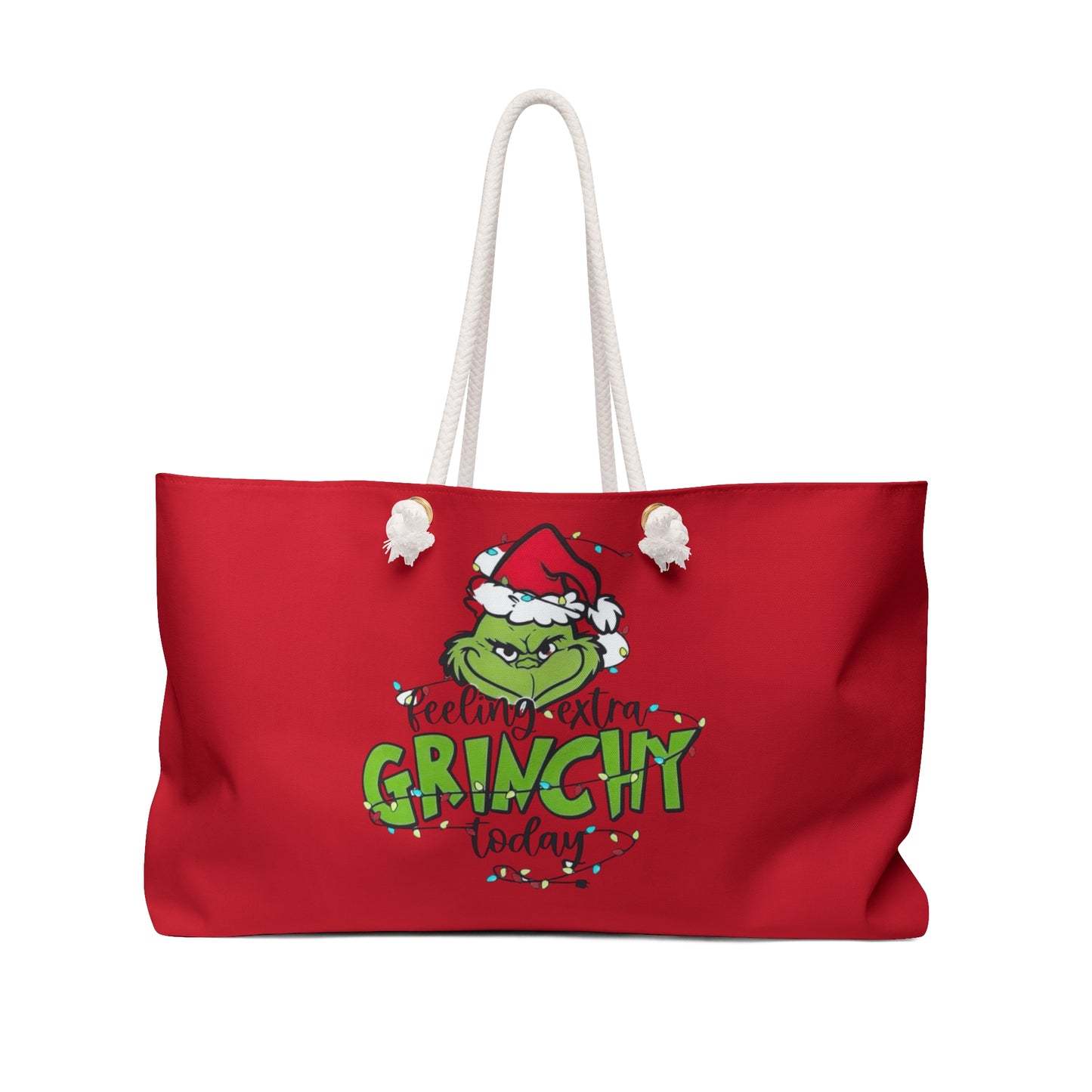 Grinchy Holiday Weekender Bag Christmas Tote Bag Festive Holiday Design
