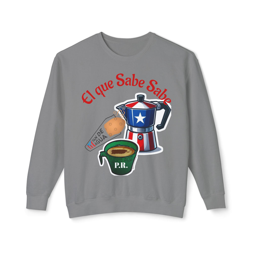 Crewneck Sweatshirt — "El que Sabe Sabe" Puerto Rico Coffee Design