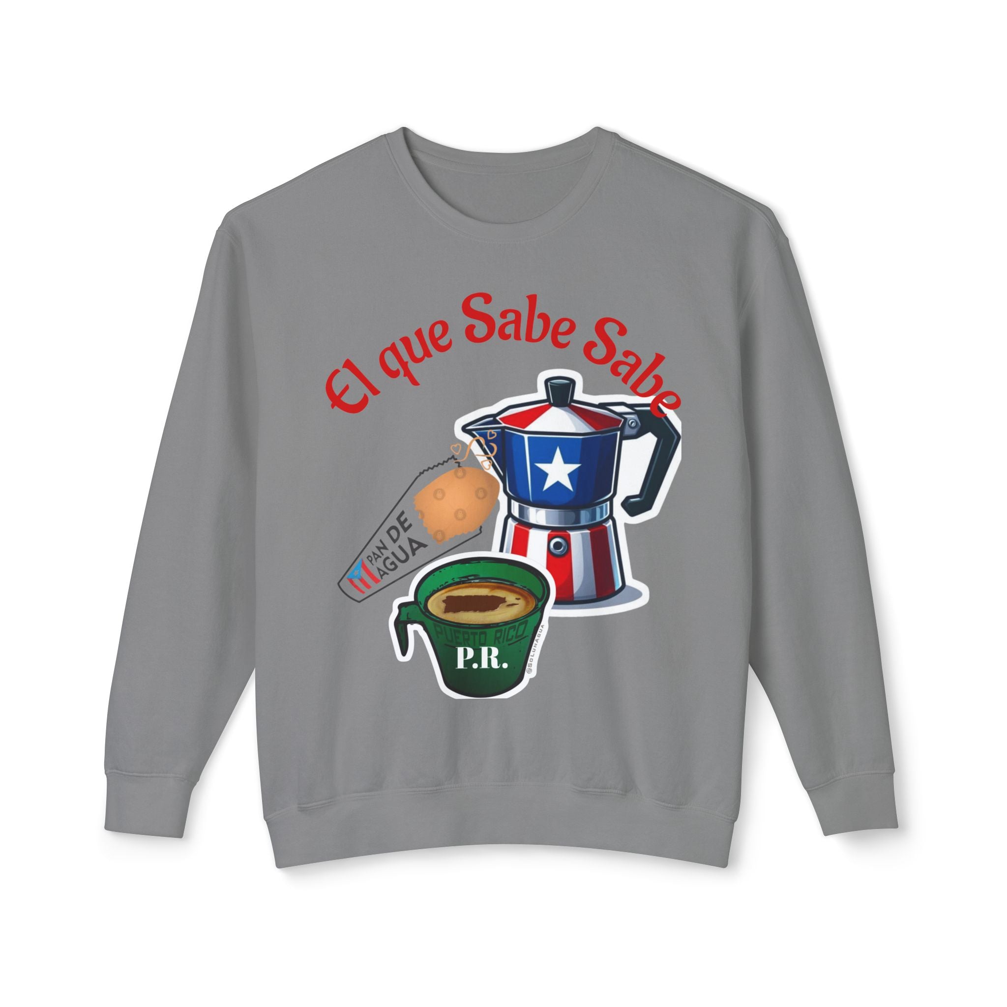 Crewneck Sweatshirt — "El que Sabe Sabe" Puerto Rico Coffee Design
