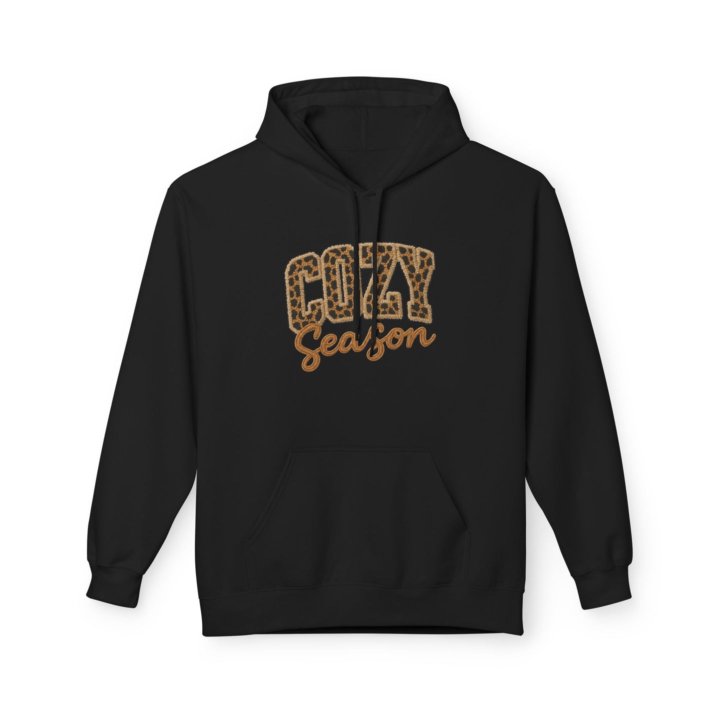 Cozy Season Leopard Hoodie — Fall Winter Graphic Pullover