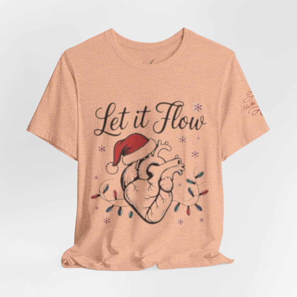 Let It Flow Heart Tee  Christmas Anatomical Heart Shirt