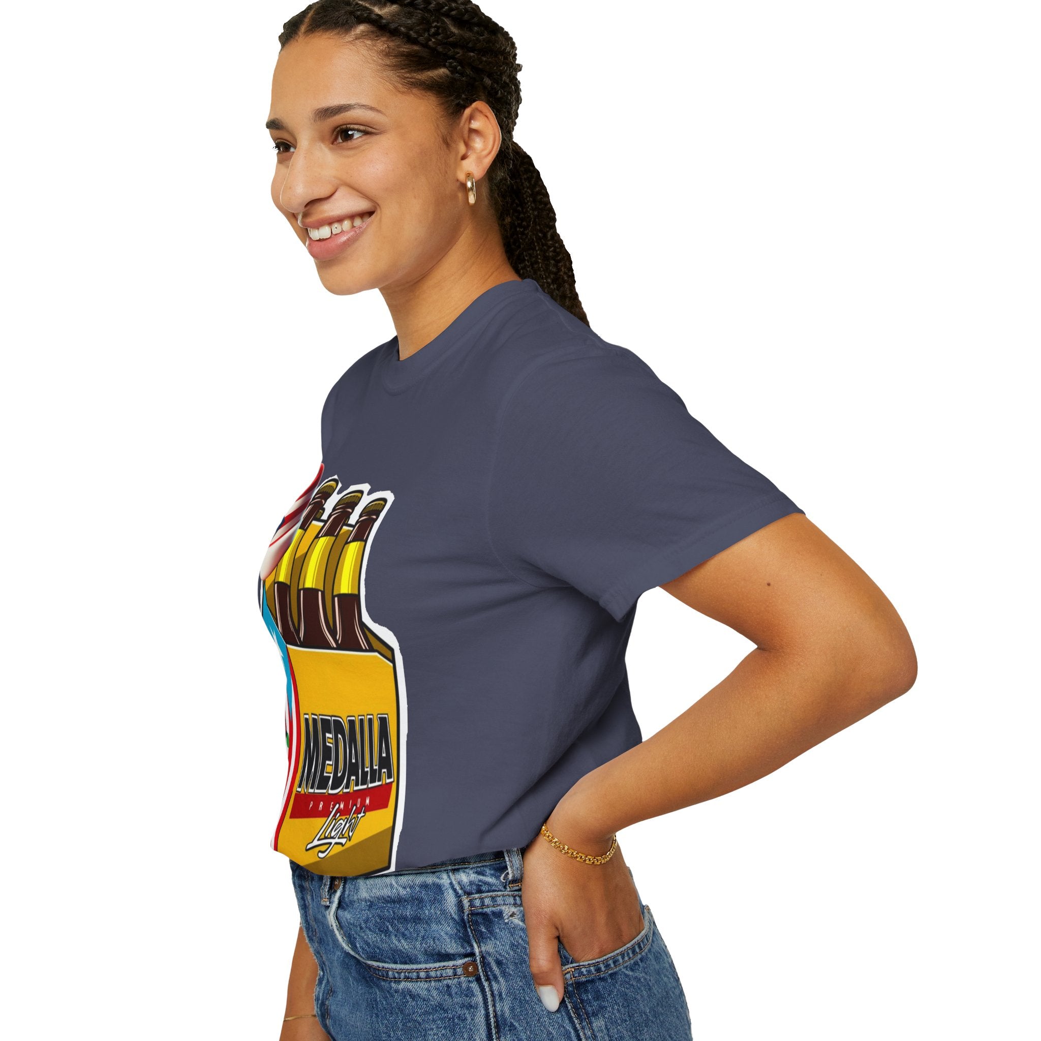 Medalla Light Beer T-Shirt  Navidad Boricua Holiday Tee Puerto Rico’s Navidades