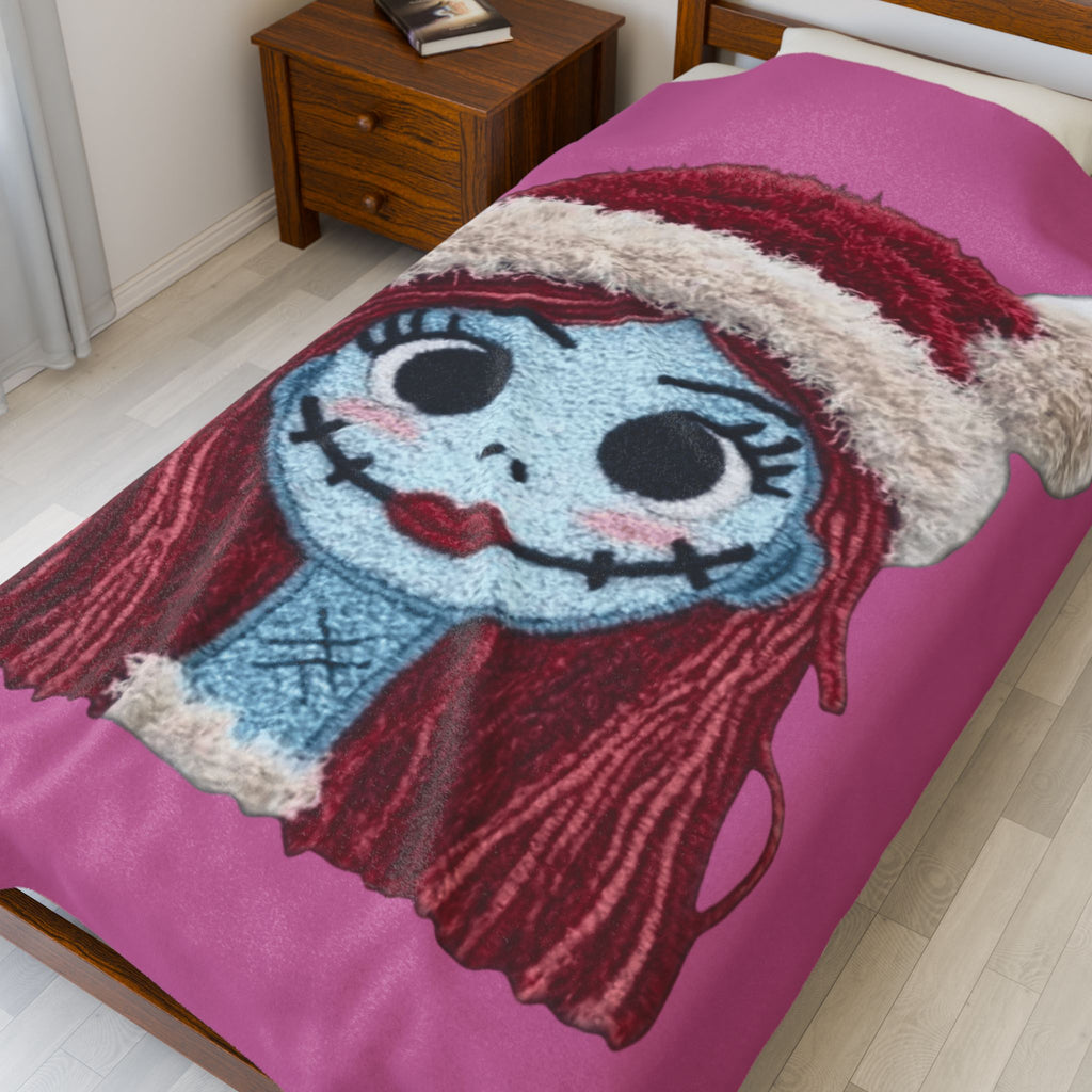 Magical Christmas Cartoon Blanket Christmas Sally Velveteen Plush Blanket – Holiday Horror Cozy Throw