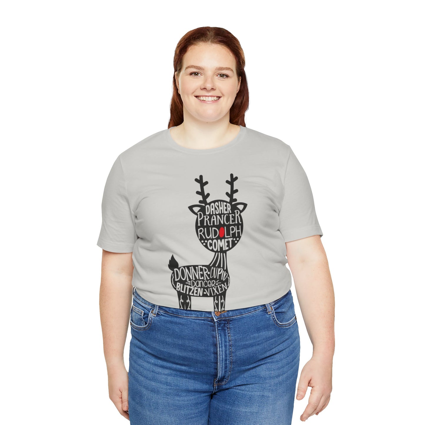Christmas Reindeer Graphic Tee - Unisex Jersey Short Sleeve Shirt