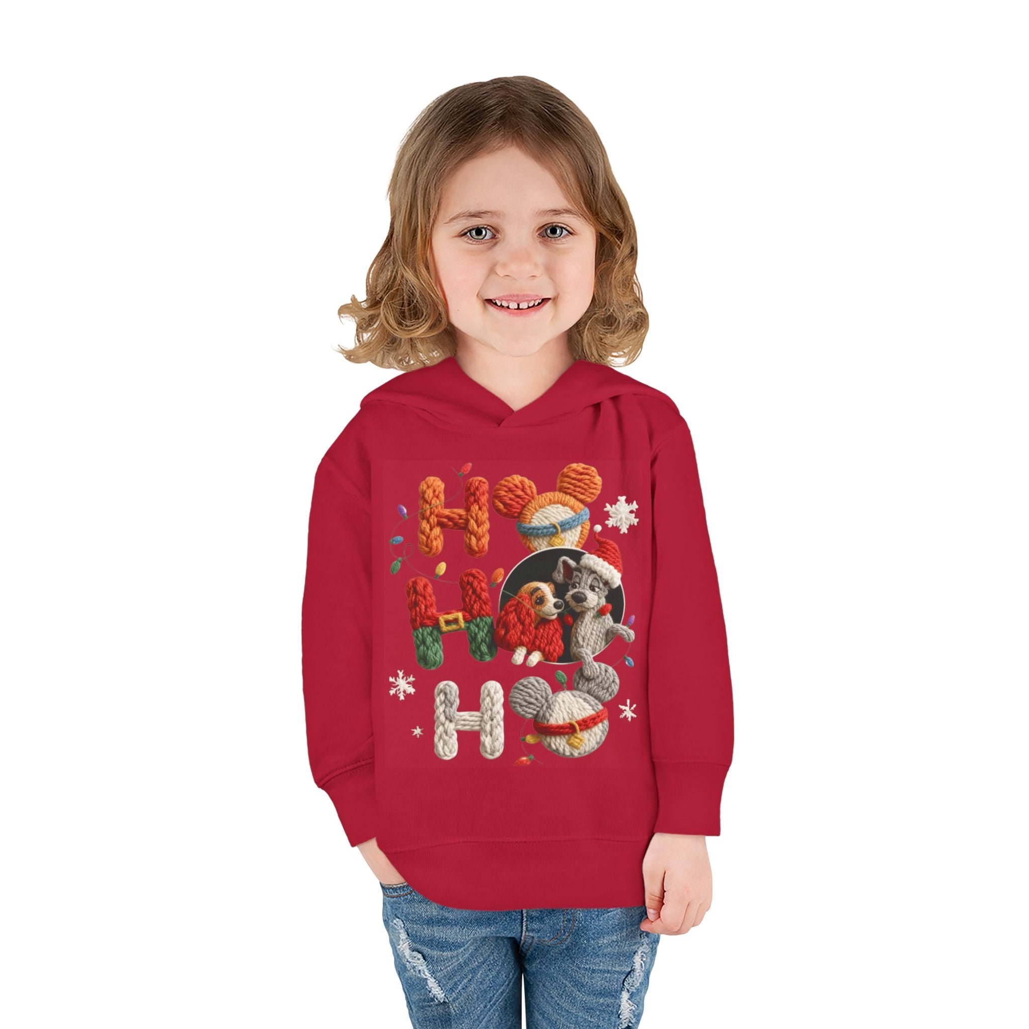 Toddler Hoodie "Ho Ho Ho" Festive Raccoon Christmas Pullover