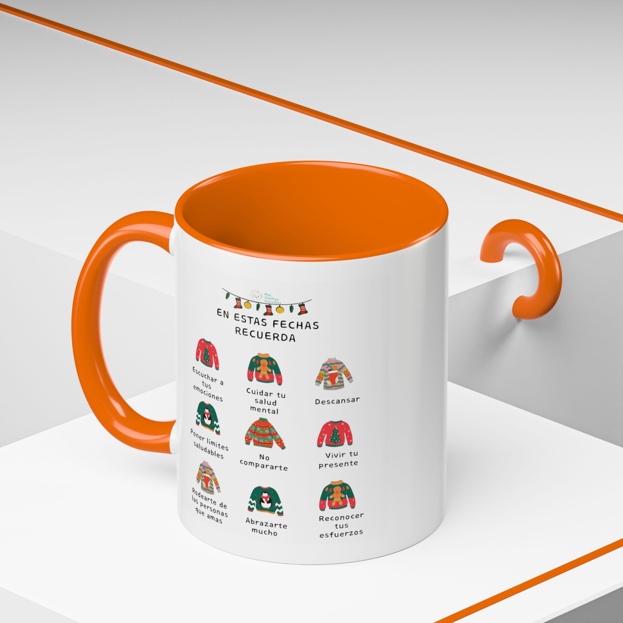 Coffee Mug — 'En Estas Fechas Recuerda' Holiday Sweater Reminder Accent Mug (11/15oz)
