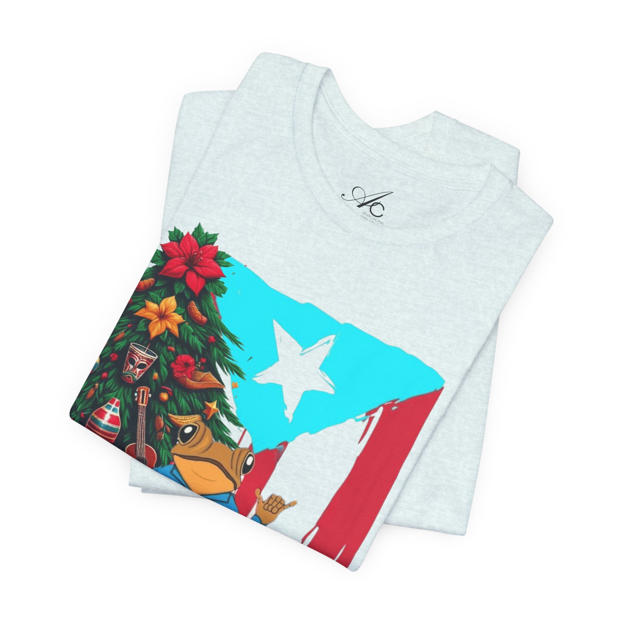 Puerto Rico Holiday T-Shirt  Coquí by Christmas Tree Graphic Puerto Rico’s Navidades